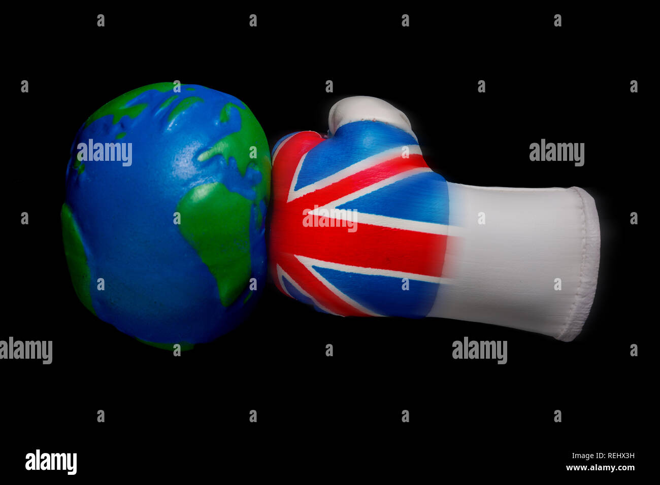 UK vs il mondo Foto Stock