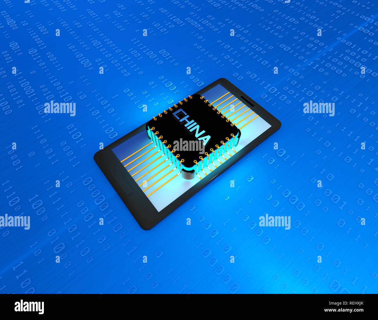 Della Cina di chip elettronico tecnologia, la trasmissione di dati di rete e di storage, grande tecnologia dati, apparecchiature elettroniche tecnologia CPU Foto Stock