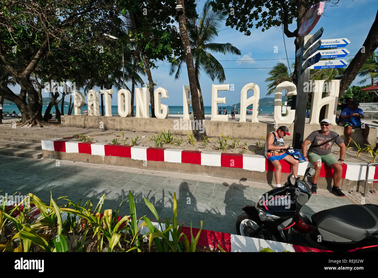 " Patong Beach' segno a Patong Beach, Phuket, Tailandia Foto Stock