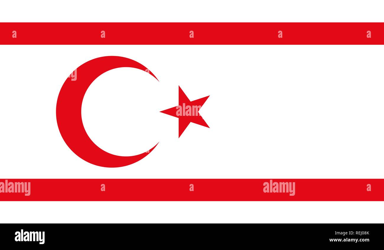 Repubblica turca di Cipro del Nord Bandiera Illustrazione Vettoriale