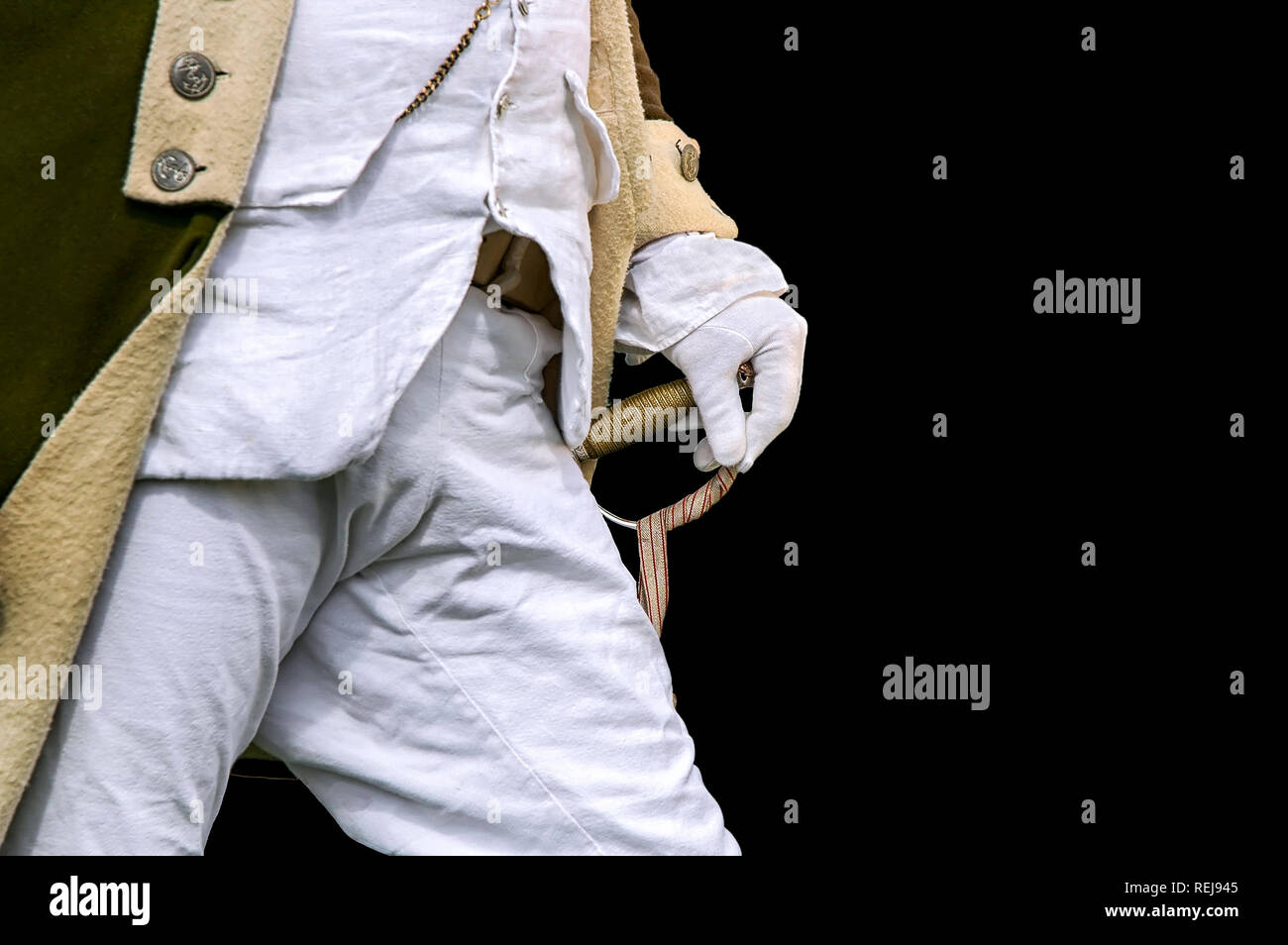 Mano sulla spada: Leadership militare Readiness Foto Stock