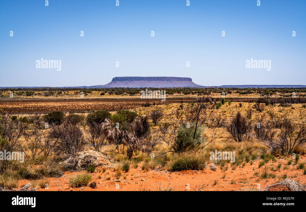 Mount Conner o Attila mountain vista panoramica in NT outback centrale Australia Foto Stock