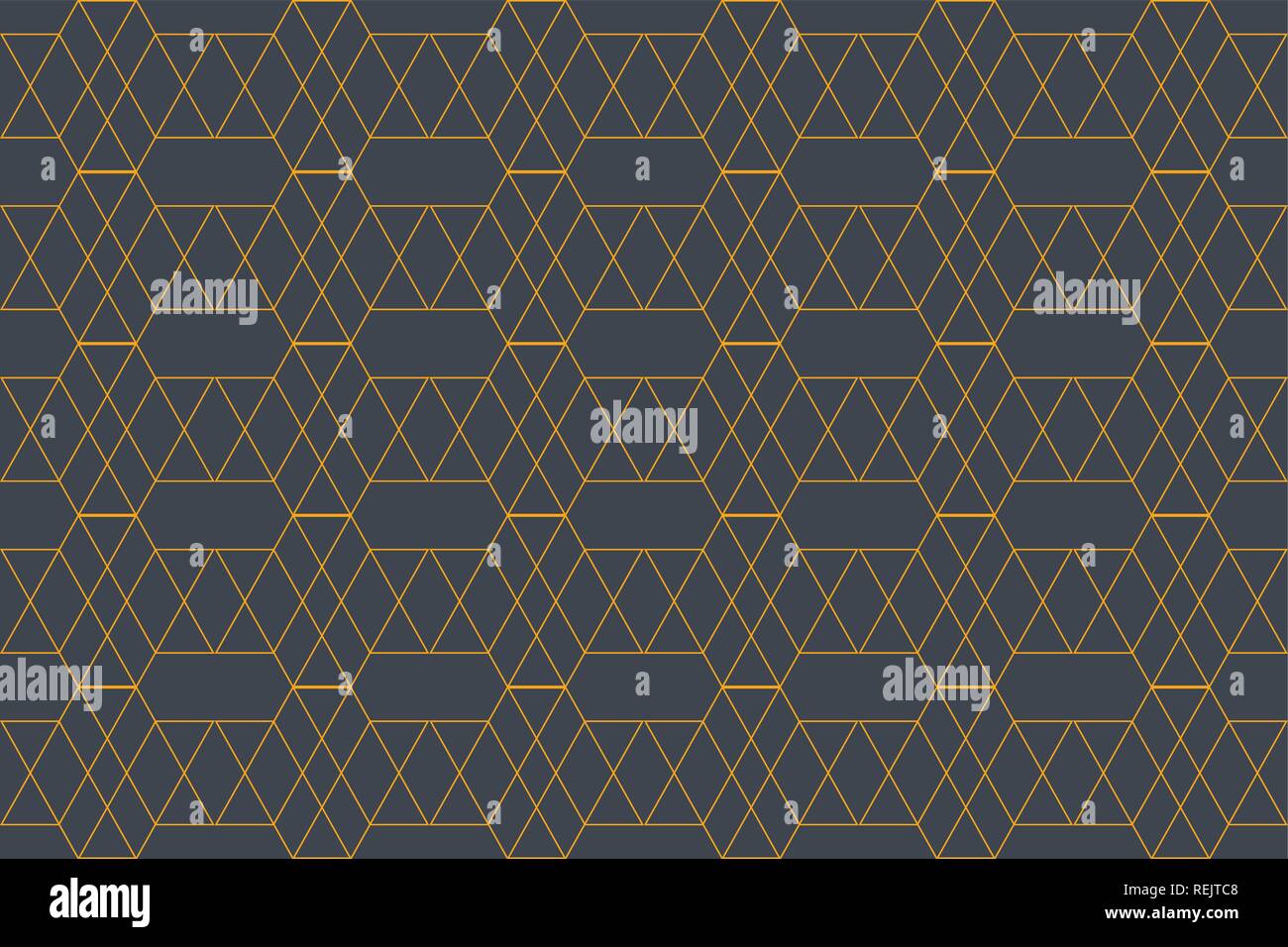 Senza cuciture, sfondo astratto modello realizzato con linee sottili formando rhombus, esagonali e forme a parallelogramma in giallo e blu. Moderno, decora Illustrazione Vettoriale