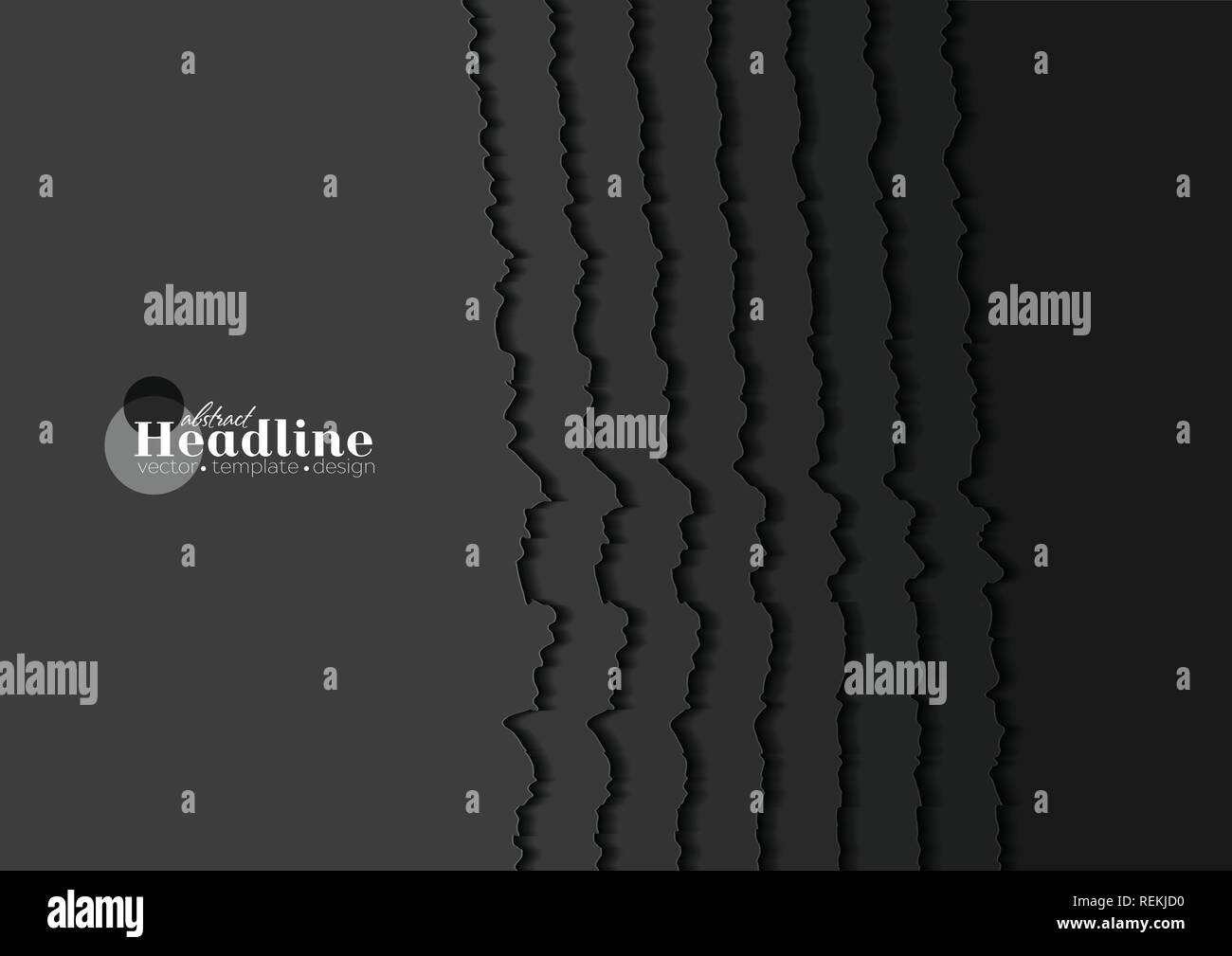 Abstract di nero lo sfondo con il bordo strappato. Vettore modello di corporate design Illustrazione Vettoriale