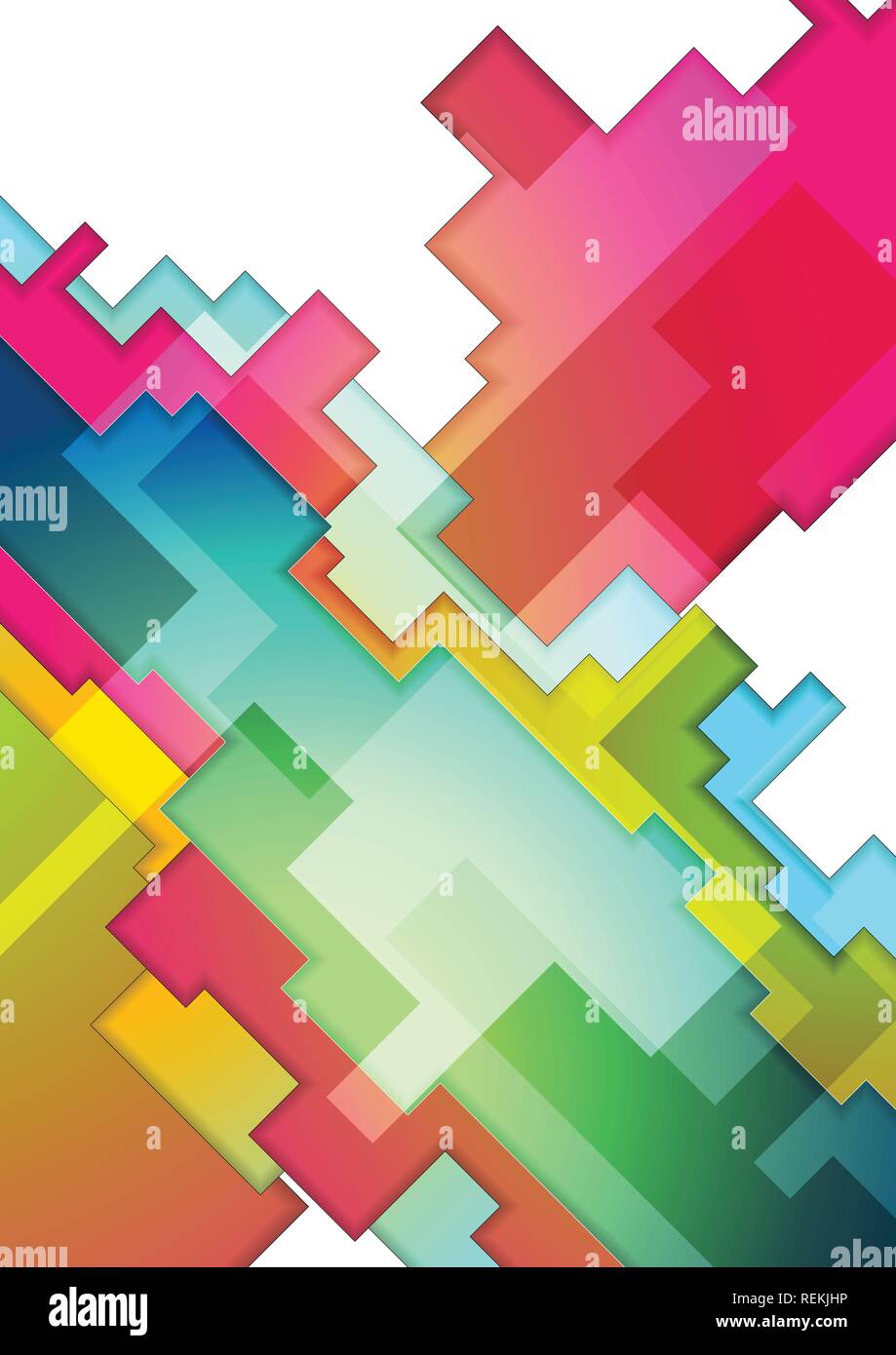 Colorata geometria astratta tech sfondo. Il design del vettore Illustrazione Vettoriale