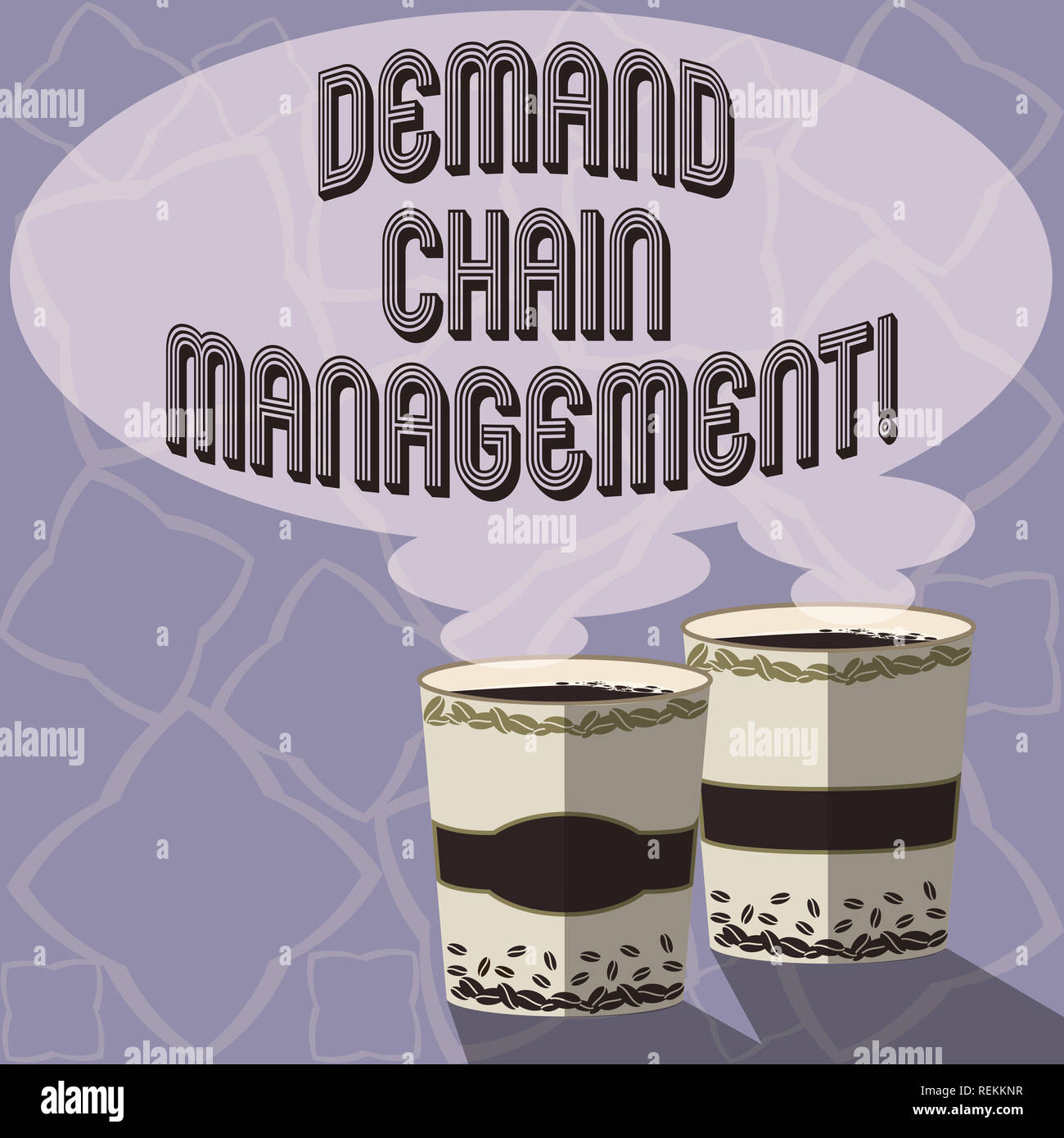 Segno di testo mostra Deanalysisd Chain Management. Foto concettuale i rapporti tra fornitori e clienti in due per andare Cup con bevande e io a vapore Foto Stock