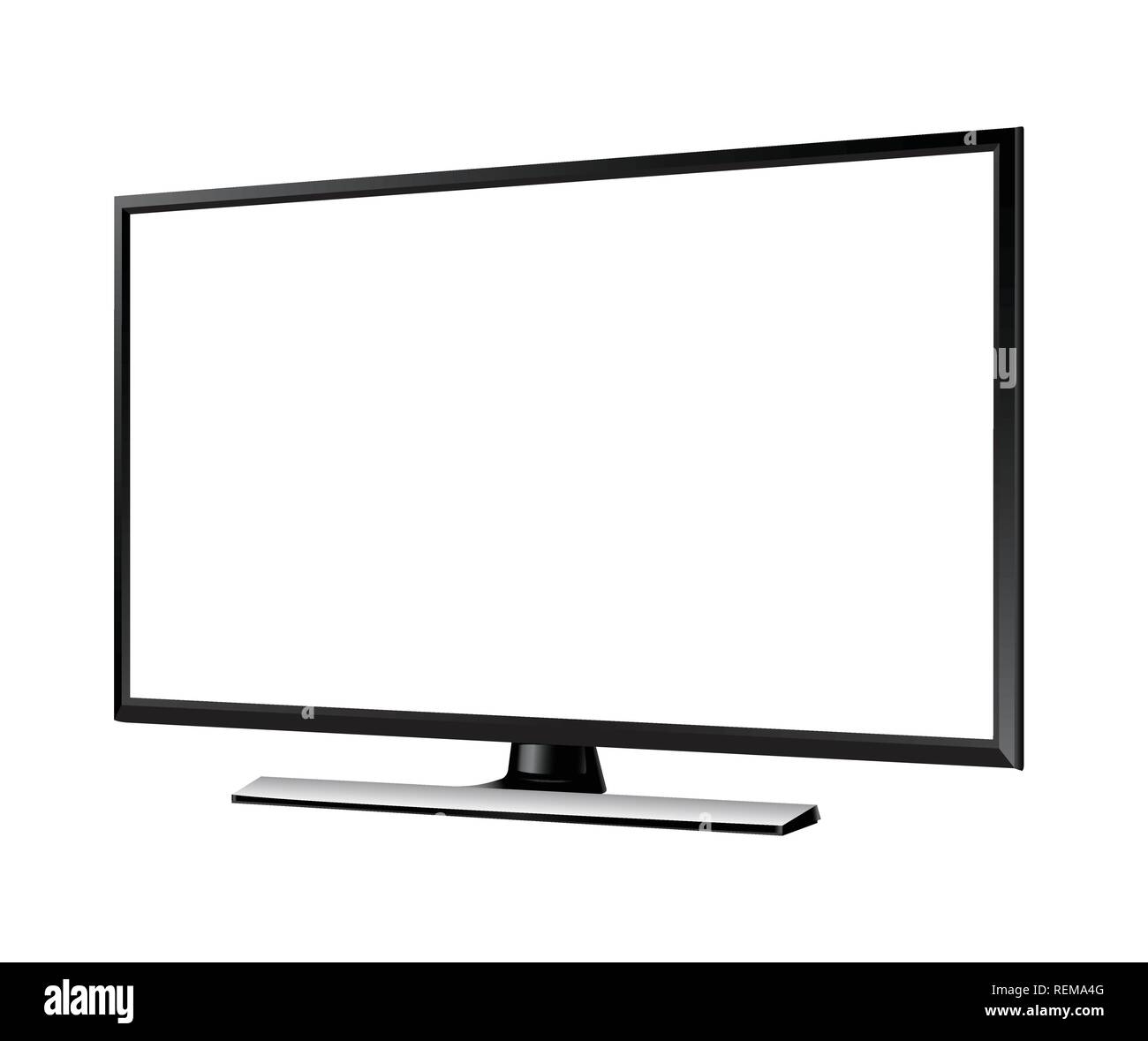 Realistico lcd monitor isolato su bianco Illustrazione Vettoriale