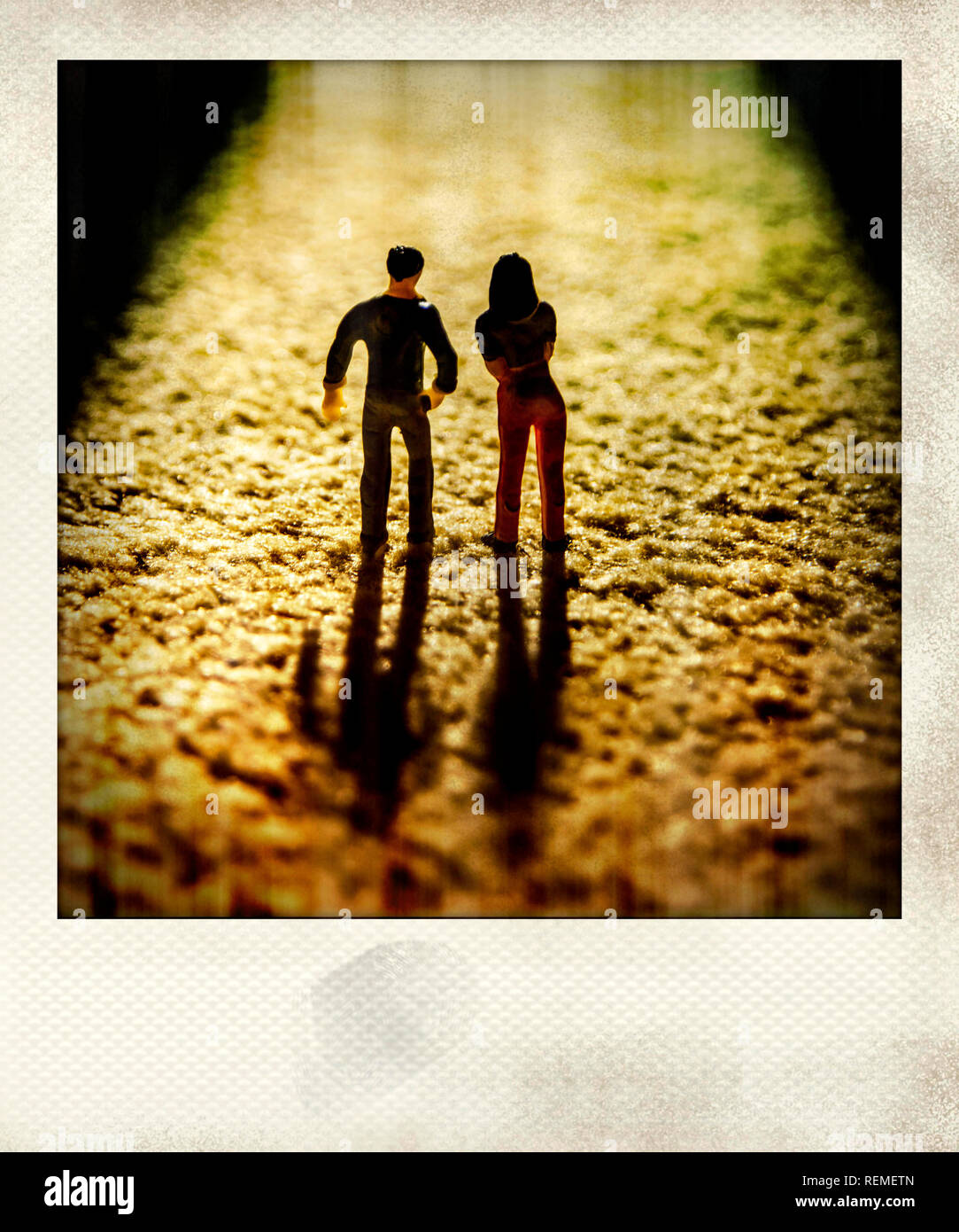 Effetto Polaroid di figurine e luce Foto Stock