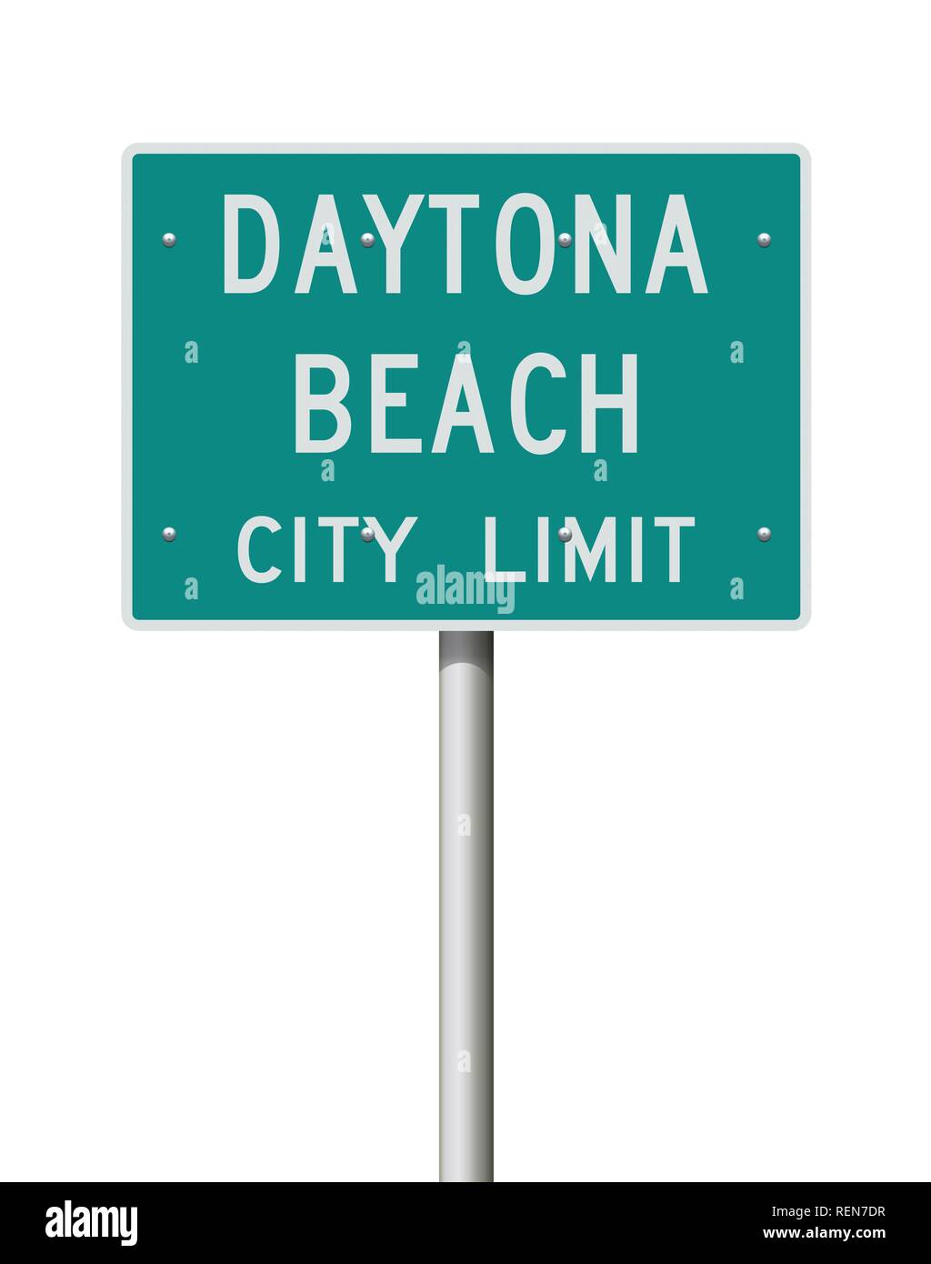 Illustrazione Vettoriale di Daytona Beach City limitare cartello verde Illustrazione Vettoriale