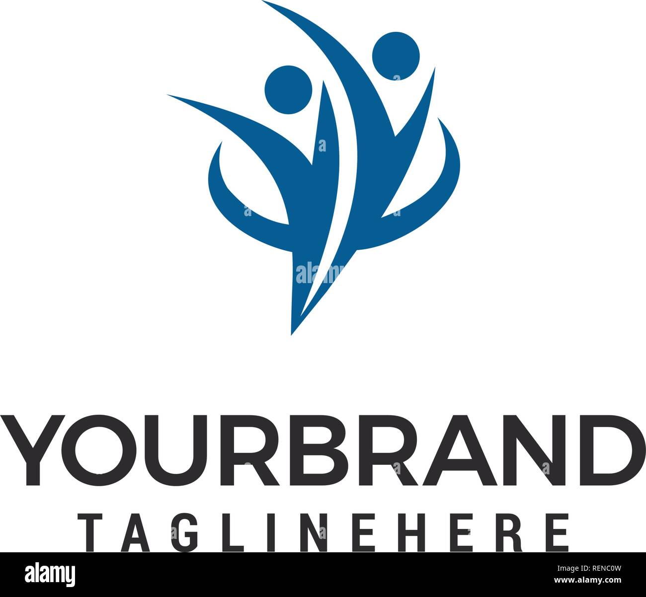 La gente giovane azienda modello Logo illustrazione vettoriale design Illustrazione Vettoriale