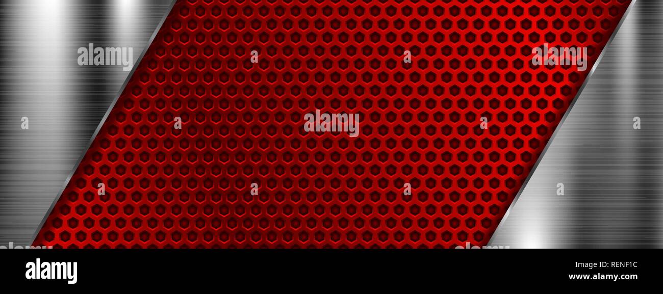 Rosso di metallo perforato texture 3D Illustrazione Vettoriale