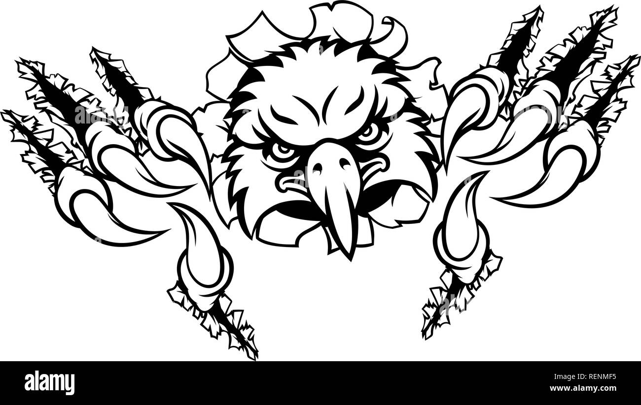 Eagle Cartoon Sport mascotte sfondo ripping Illustrazione Vettoriale