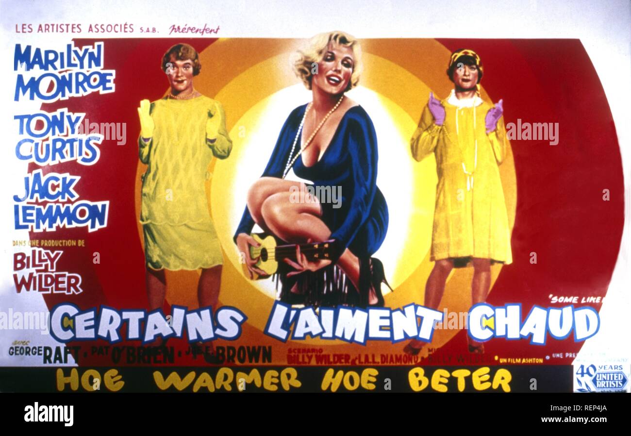 A qualcuno piace caldo Anno: 1959 USA Direttore: Billy Wilder film poster (versione francese) Foto Stock