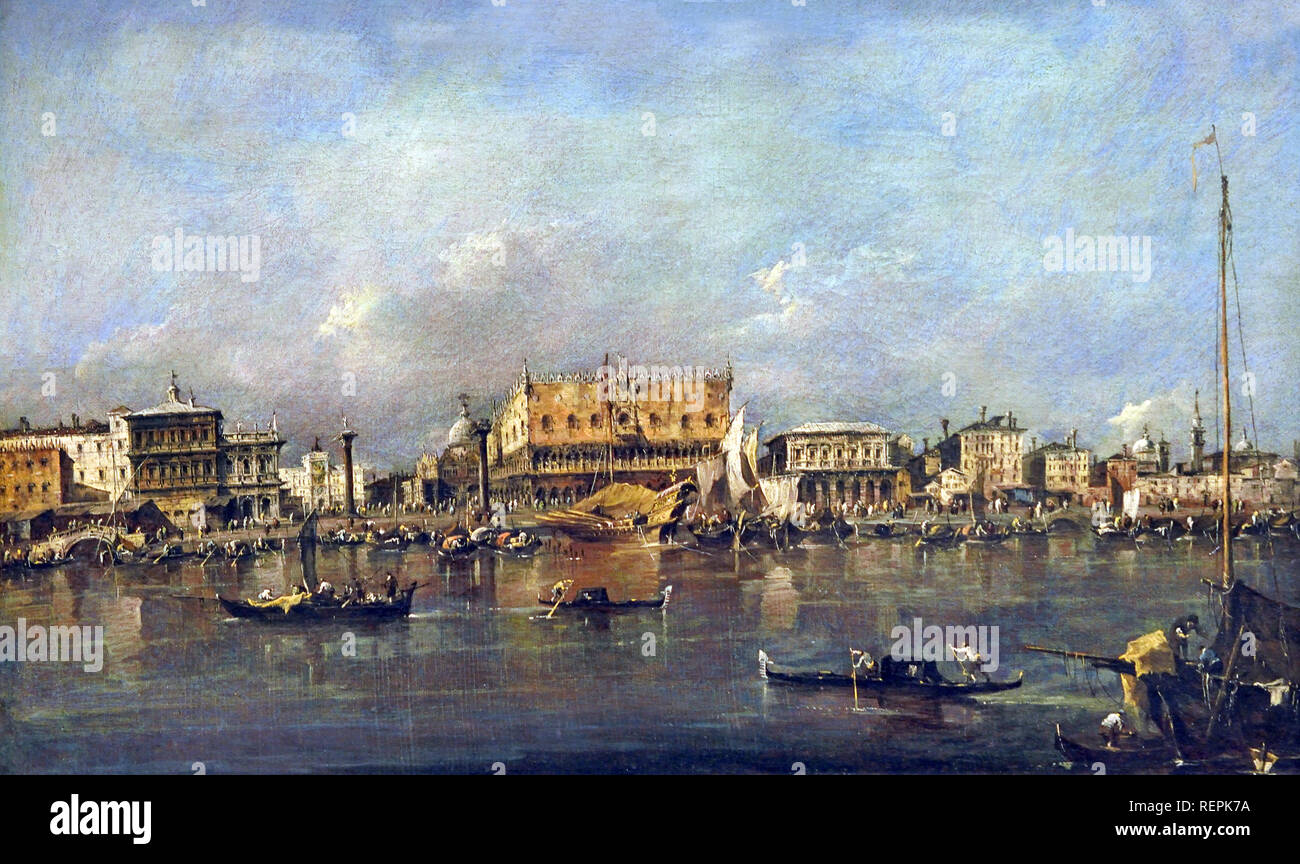 Il Palazzo Ducale visto dal Bacino di San Marco c. 1780-90 Francesco Guardi, 1712 - 1793, Venezia, Veneto, Italia, ITALIANO, Foto Stock
