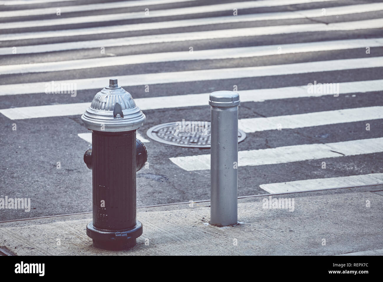 New York City idrante, tonificazione del colore applicato, STATI UNITI D'AMERICA. Foto Stock