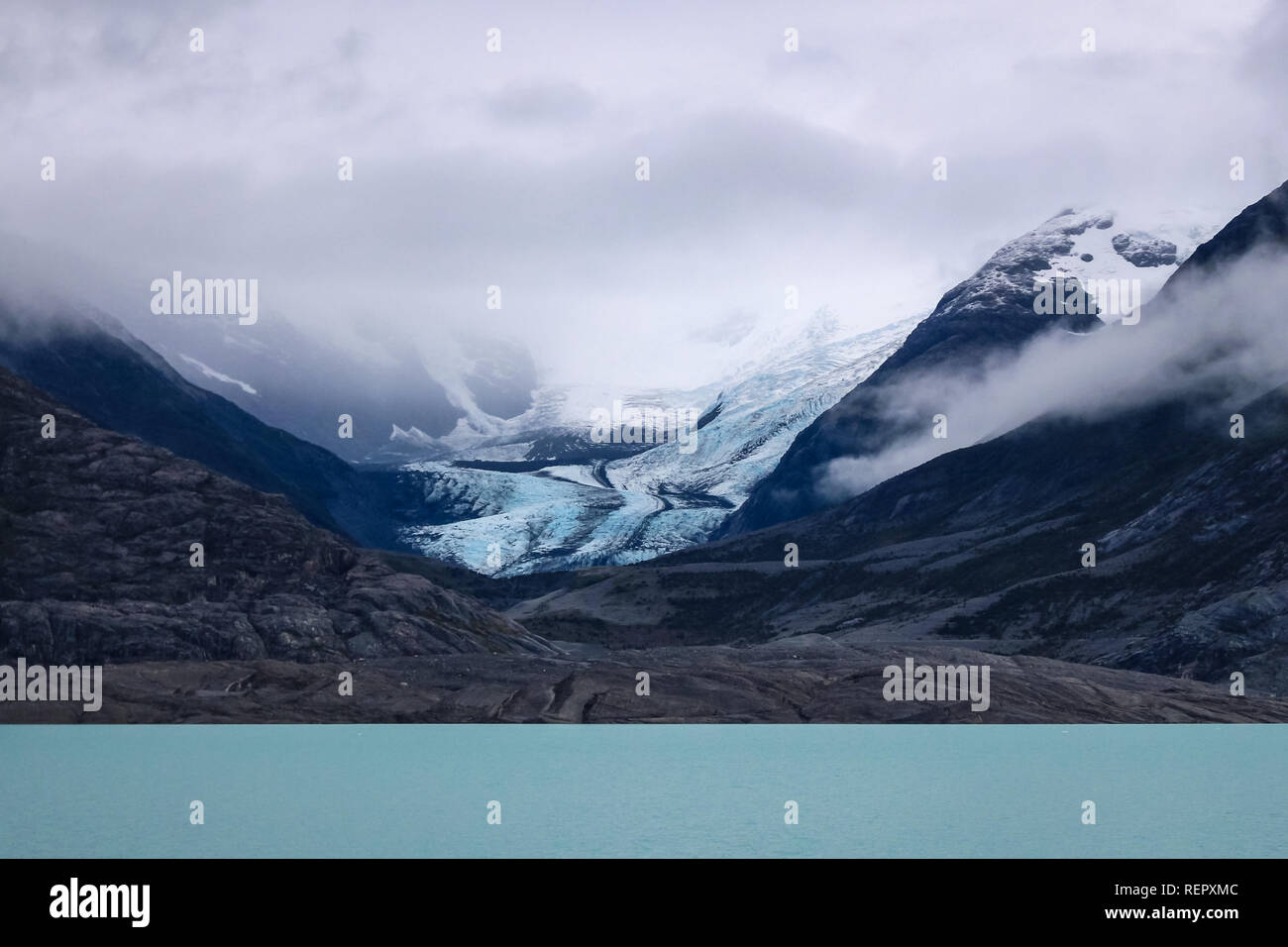 Lago Argentino, Argentina. Parco nazionale Los Glaciares, ghiacciaio in montagna, El Calafate Foto Stock