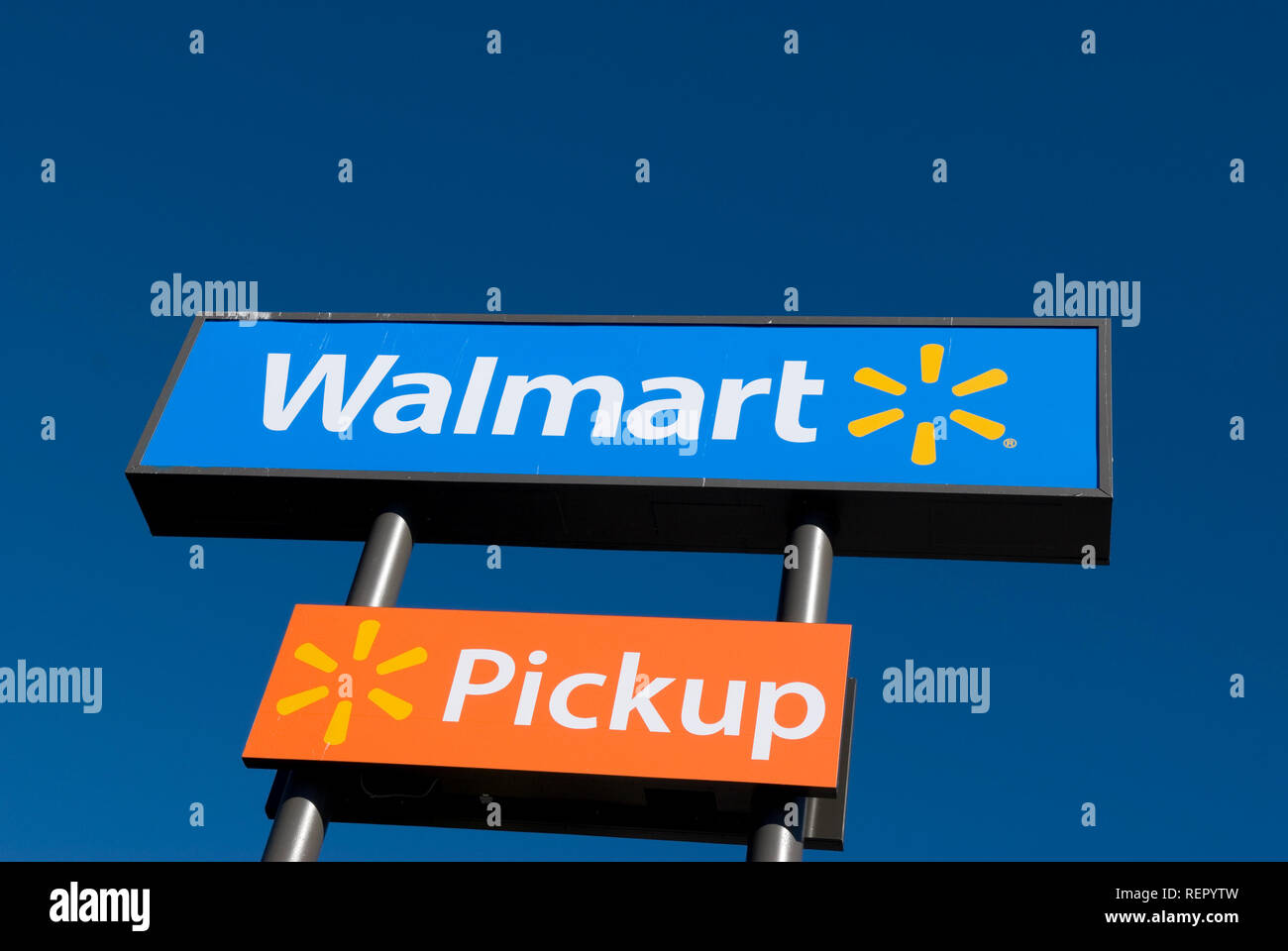 Walmart Servizio di prelievo segno, STATI UNITI D'AMERICA Foto Stock