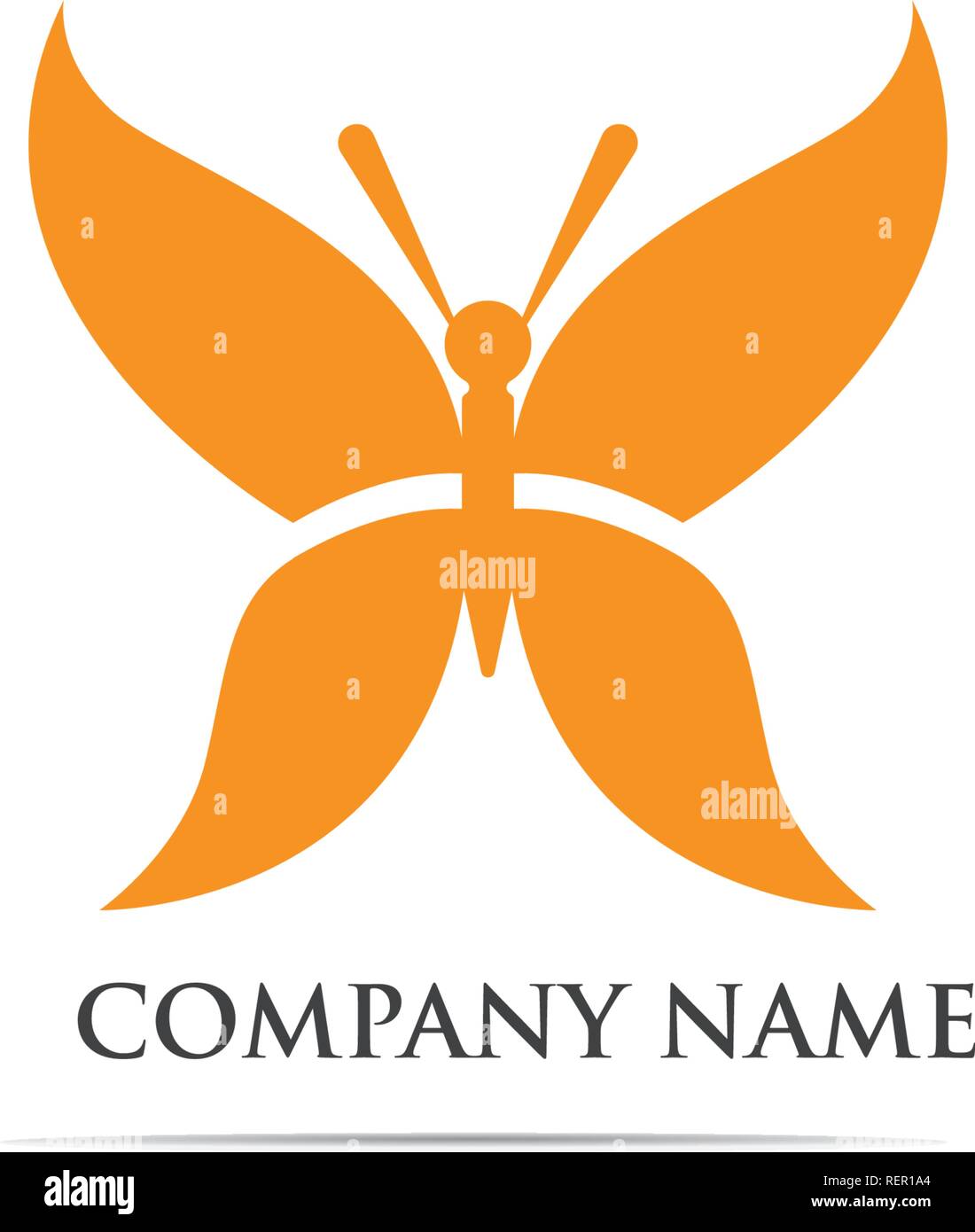 Logo a forma di farfalla template vettoriale Illustrazione Vettoriale