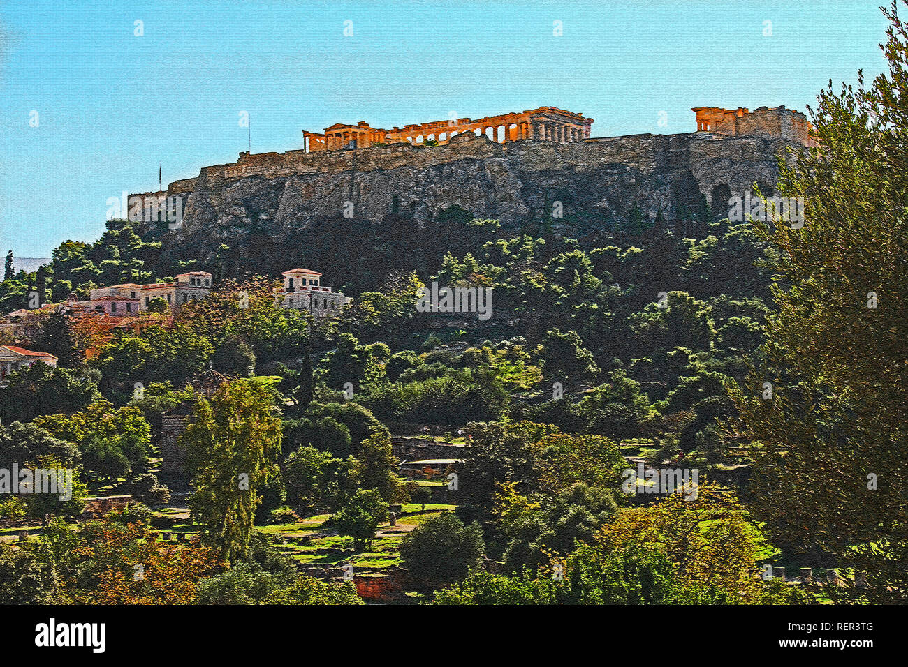 Partenone dell'Acropoli di Atene, Grecia Foto Stock