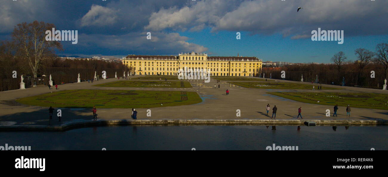 Città di Vienna nel mese di gennaio Foto Stock