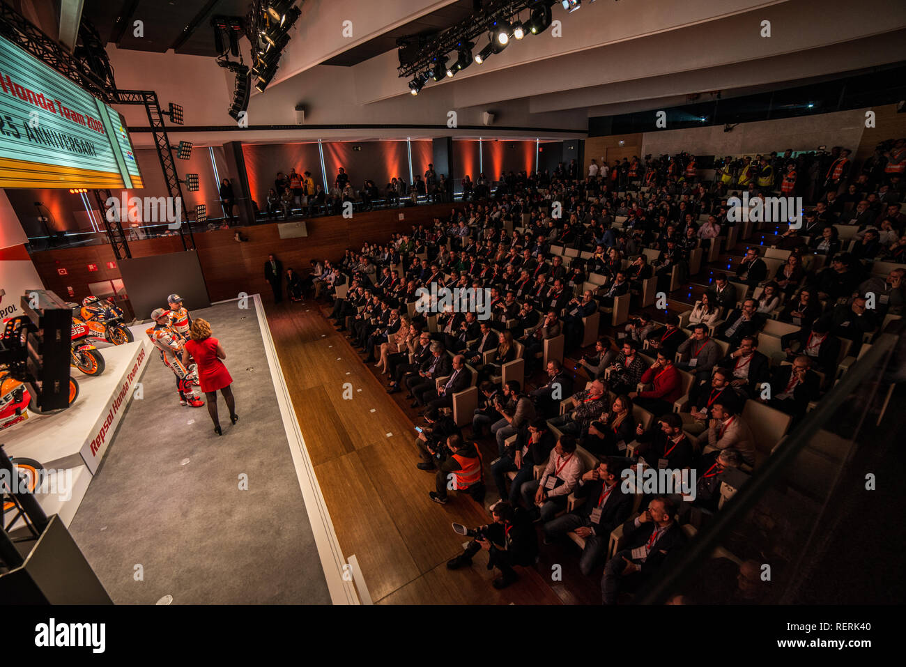 Repsol Campus, Madrid Spagna. 23 gennaio, 2019. La Honda HRC Moto GP team Presentation. Credito: Alessandro Avondo/Alamy Live News Foto Stock