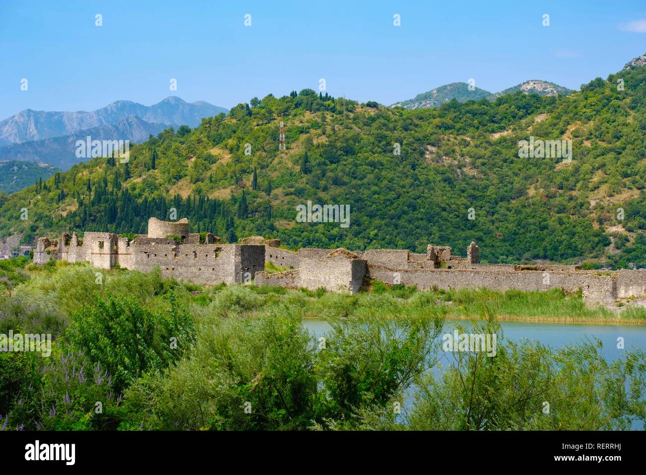 Fortezza Lesendro, vicino a Podgorica, il Lago di Scutari Parco Nazionale, Montenegro Foto Stock