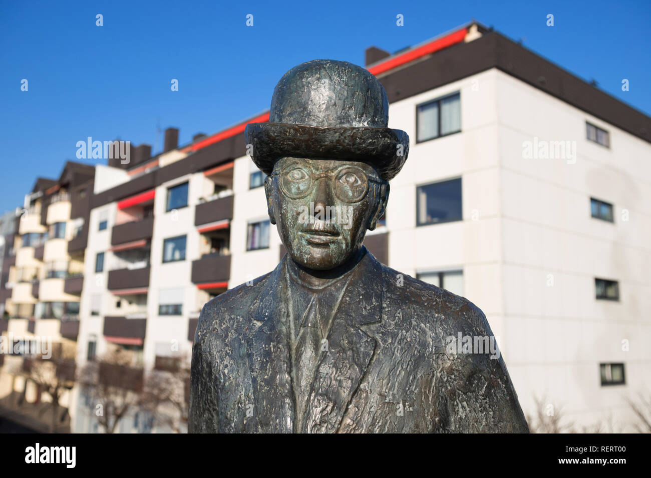 Statua in neuwied città storica vicino al fiume Reno in Renania Palatinato Germania Foto Stock