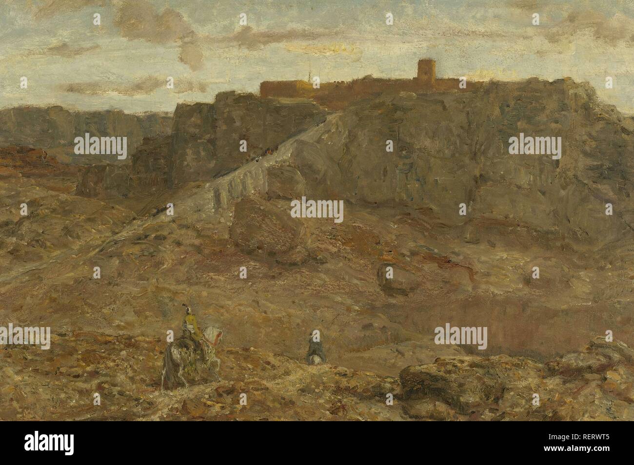 Paesaggio di montagna in Egitto. Dating: 1880 - 1922. Misurazioni: h 41 cm × W 61 cm; d 11 cm. Museo: Rijksmuseum Amsterdam. Autore: Marius Bauer. Foto Stock