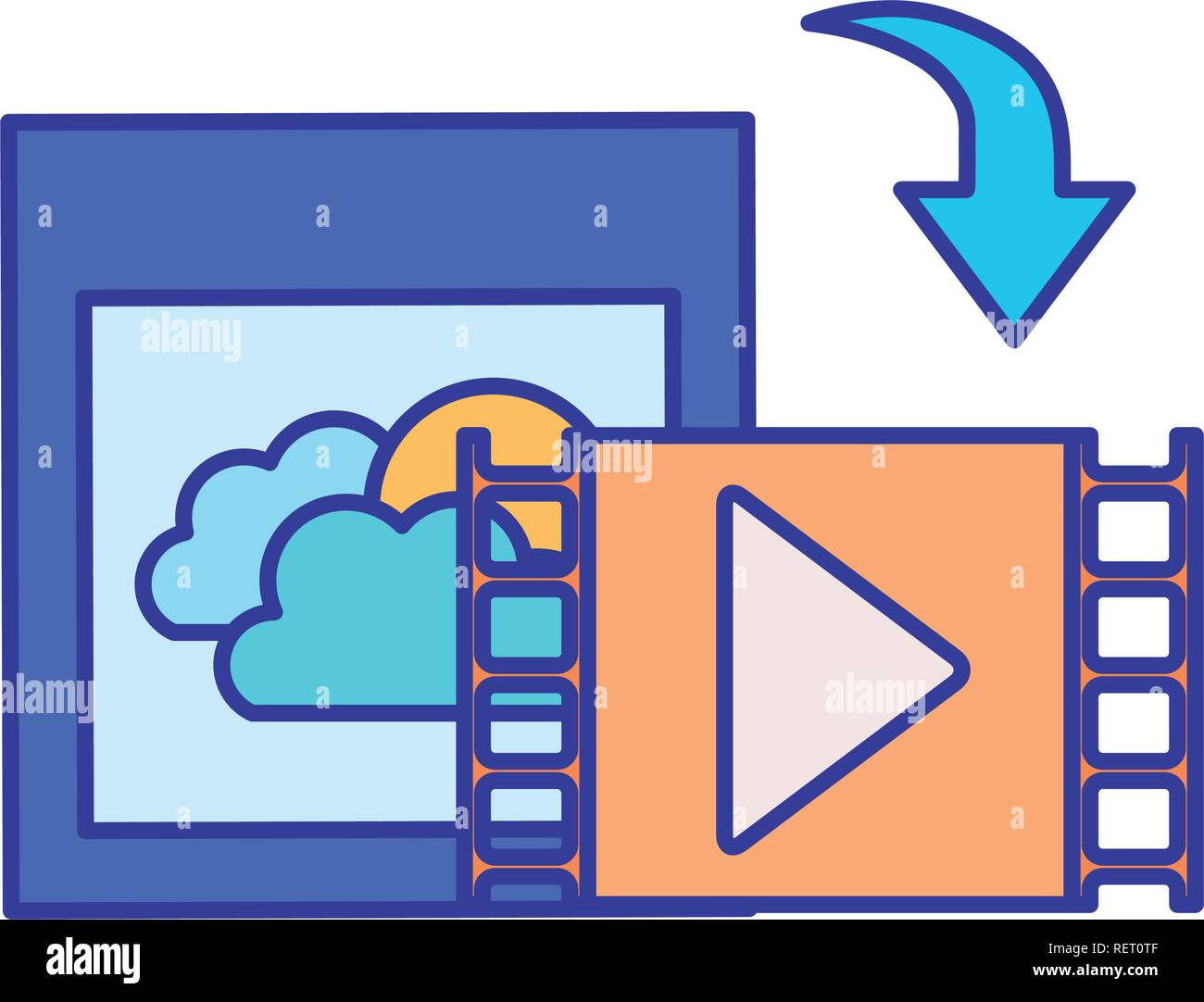 La fotografia con oggetti icona isolato Illustrazione Vettoriale