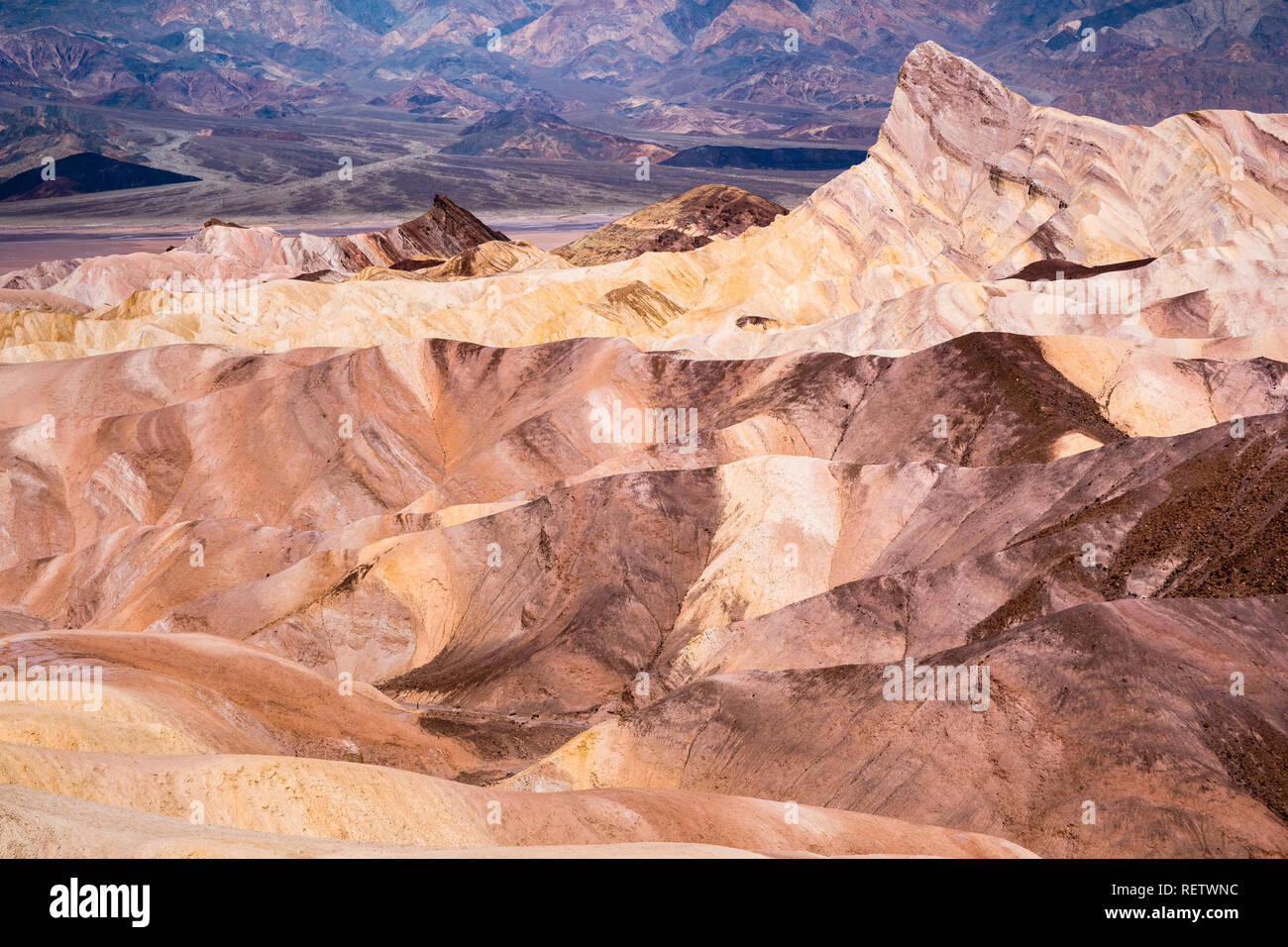 Zabriskie Point nel Parco Nazionale della Valle della Morte, California Foto Stock