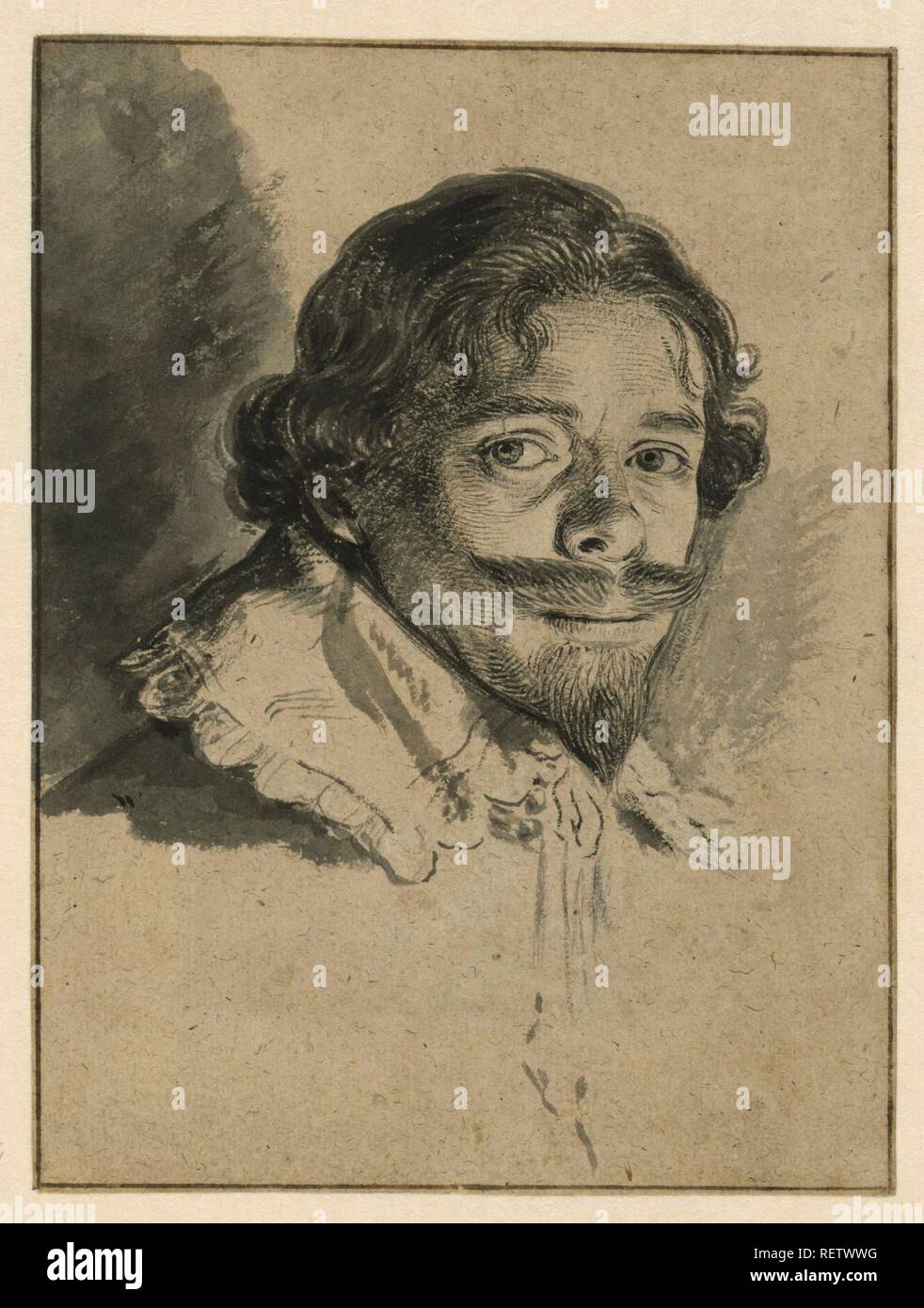Autoritratto di David Bailly. Relatore: David Bailly. Dating: 1626. Misurazioni: h 164 mm × W 122 mm. Museo: Rijksmuseum Amsterdam. Foto Stock