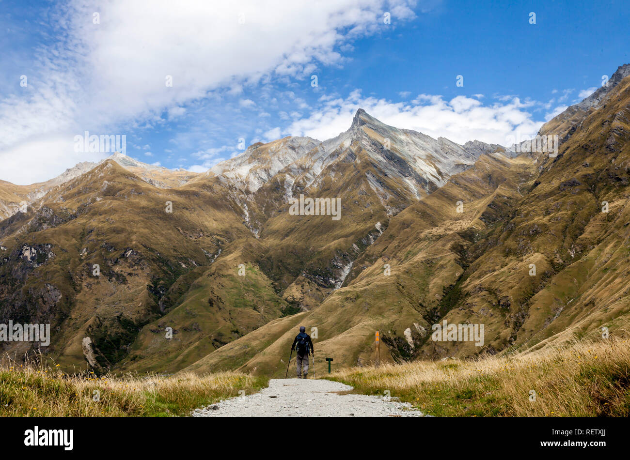 Escursioni a piedi lungo il Rob Roy Glacier via in Nuova Zelanda Foto Stock