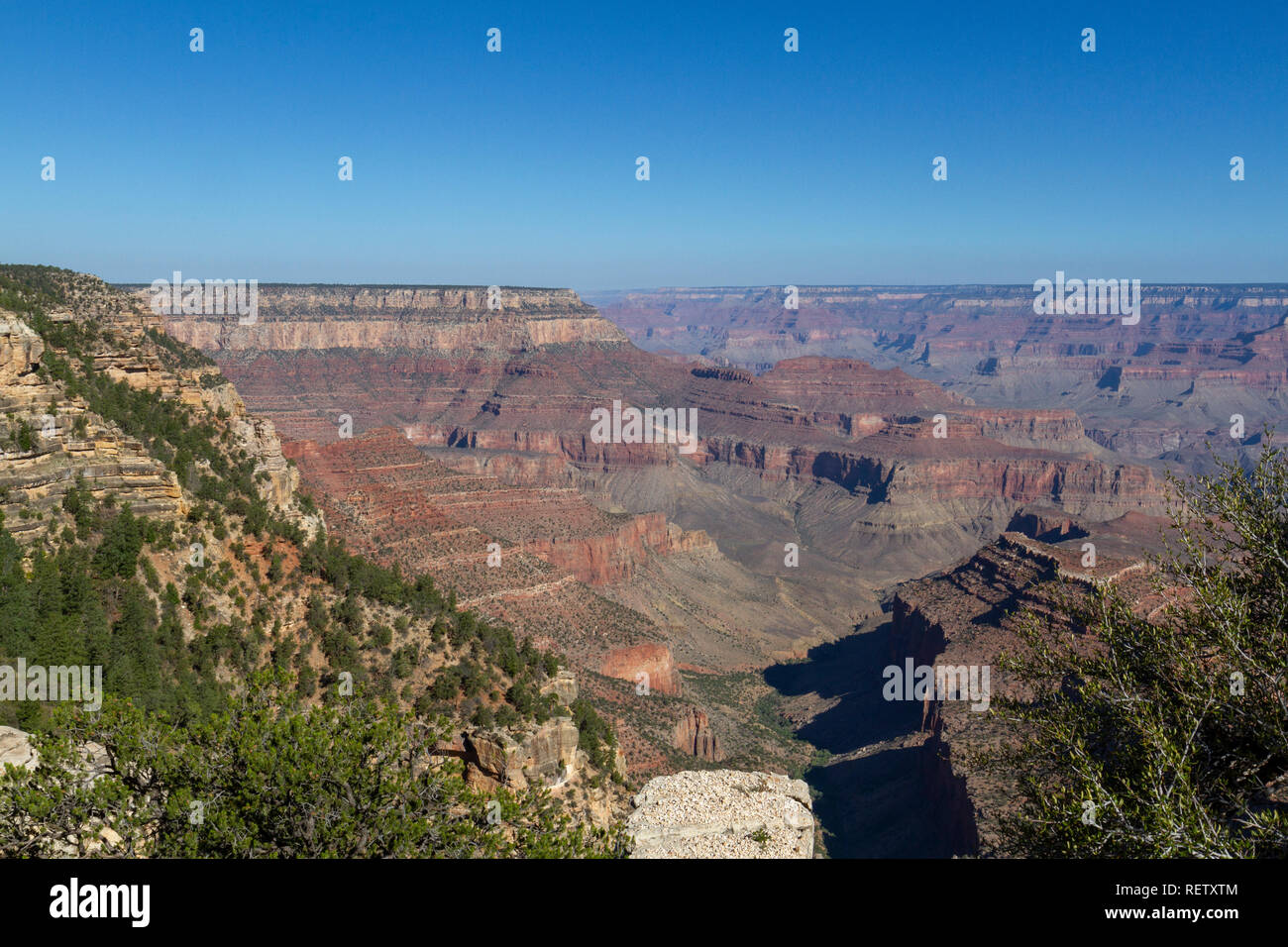 Vista da Grandview Point, South Rim, il Parco Nazionale del Grand Canyon, Arizona, Stati Uniti. Foto Stock