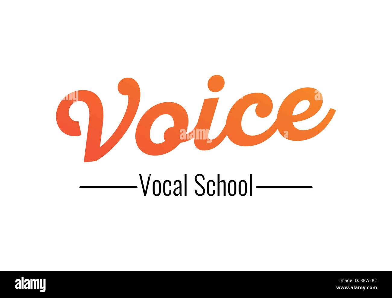 Voce - Logo per scuola Vocal, illustrazione vettoriale bianco su sfondo trasparente. Illustrazione Vettoriale