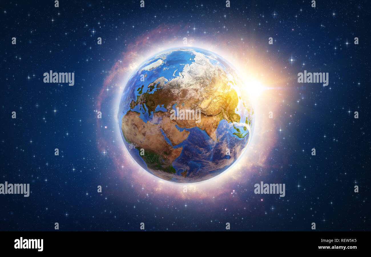 Il riscaldamento globale del pianeta terra illustrata dallo spazio.  3D'illustrazione - Elementi di questa immagine fornita dalla NASA Foto  stock - Alamy