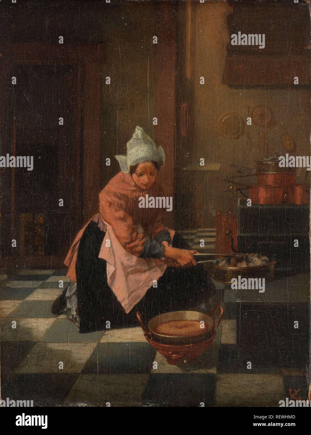 La cialdiera. Il disegno Waffle Baker. Dating: c. 1850 - c. 1882. Misurazioni: h 10.9 cm × w 8,5 cm; d 6,8 cm. Museo: Rijksmuseum Amsterdam. Autore: Alexander Hugo Bakker Korff (menzionato in oggetto). Foto Stock