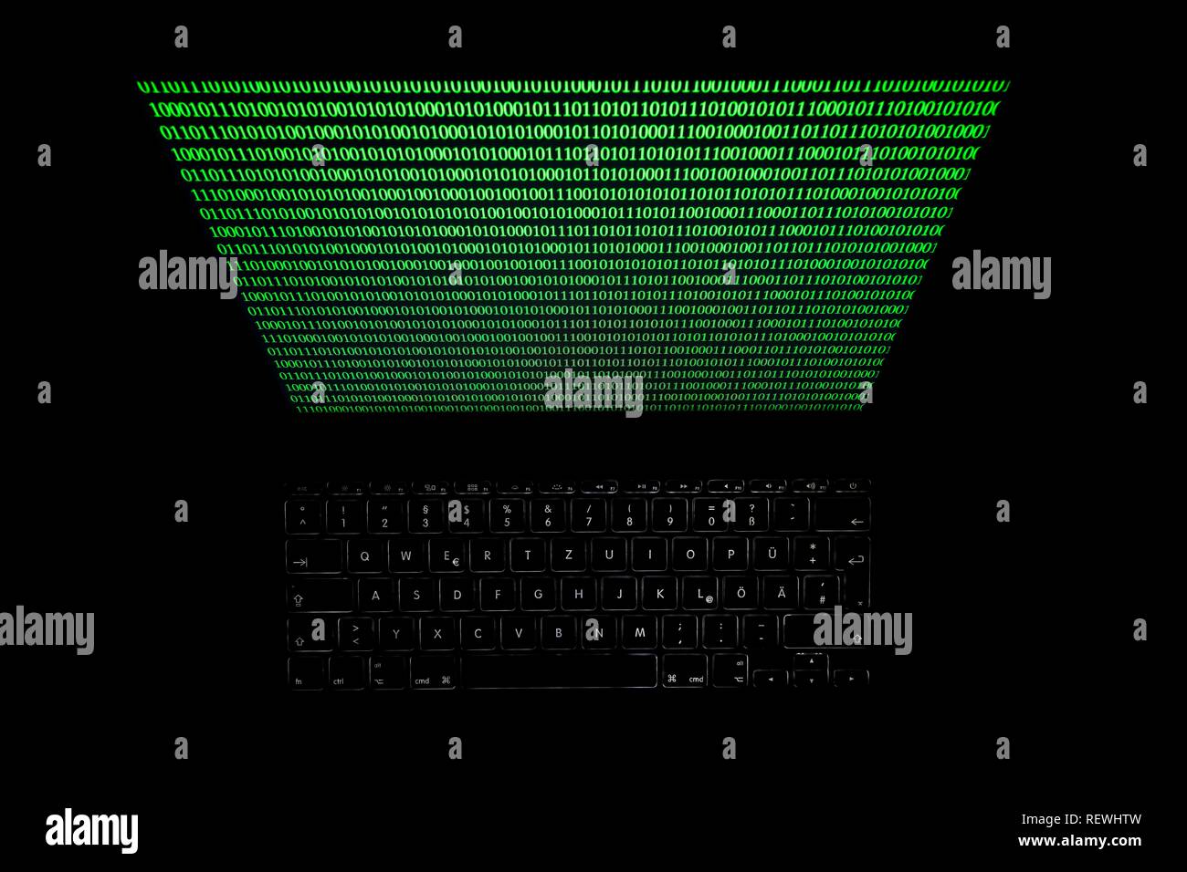 Immagine simbolo la cibercriminalità, la criminalità informatica, la protezione dei dati, Baden-Württemberg, Germania Foto Stock