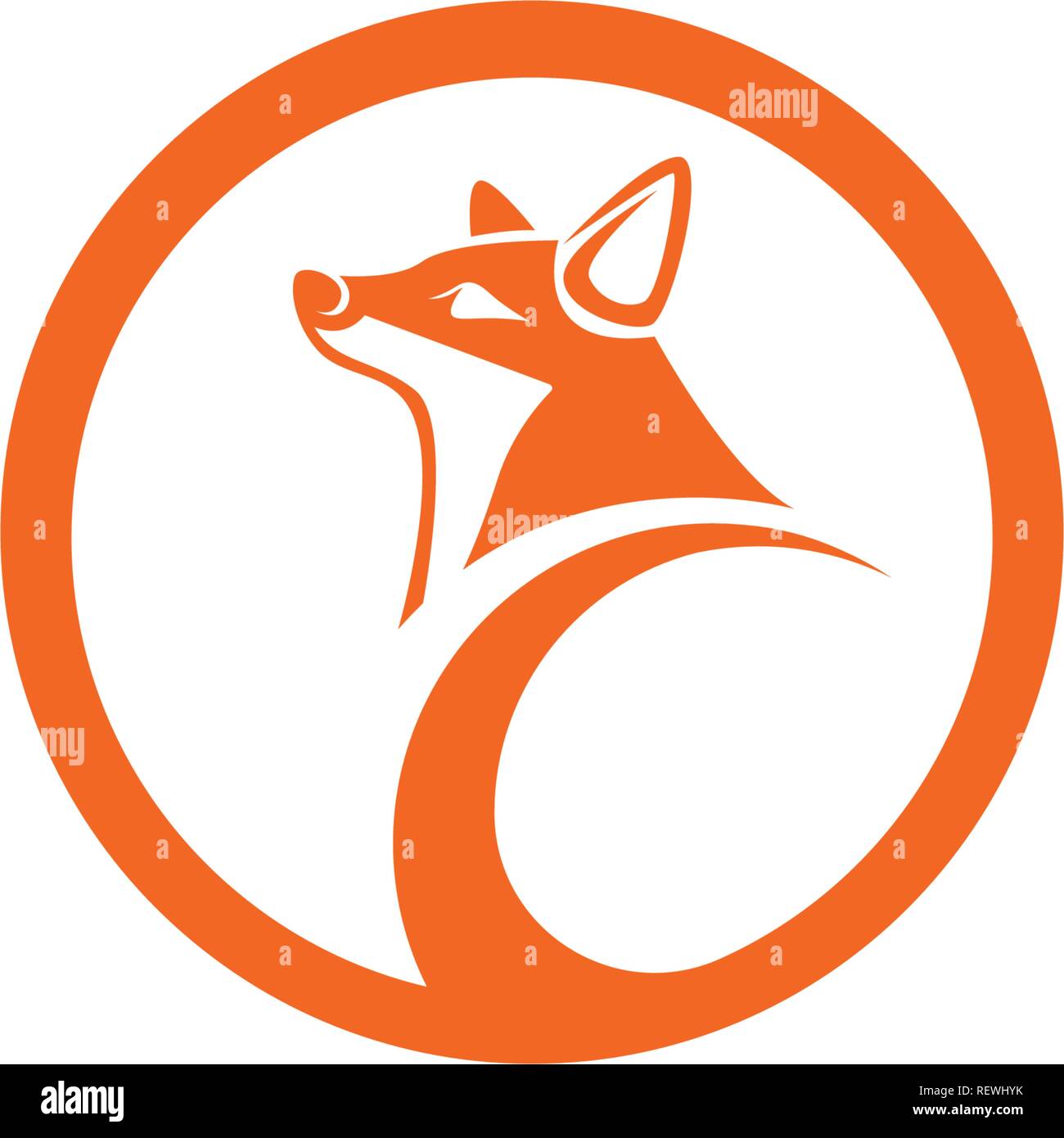 Il logo di Fox template vettoriale Illustrazione Vettoriale