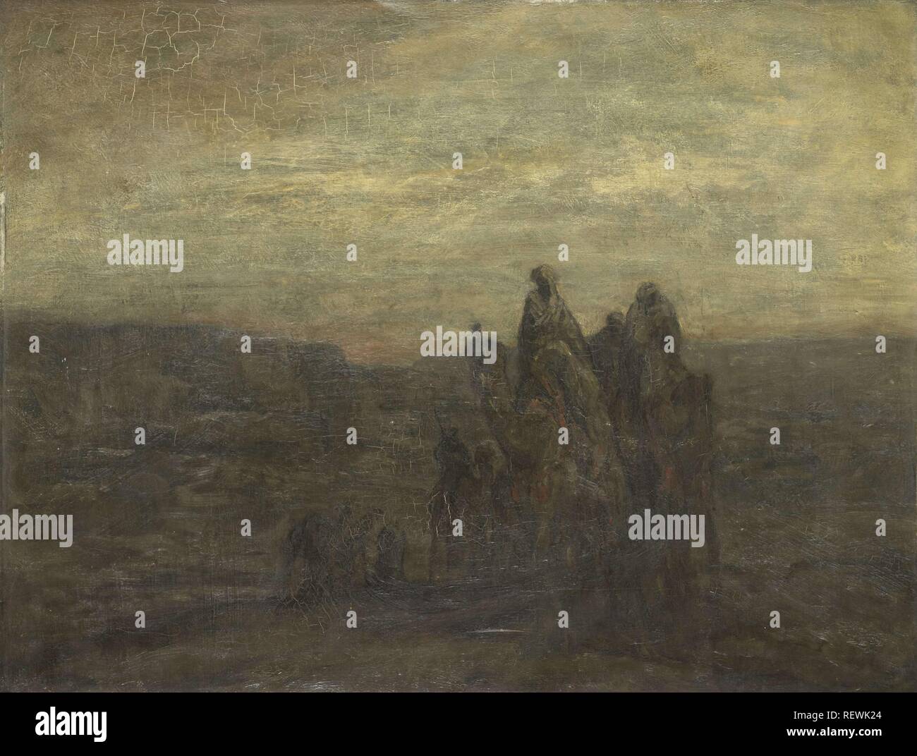 Caravan. Dating: 1877 - 1903. Misurazioni: h 50 cm × W 70 cm; d 11 cm. Museo: Rijksmuseum Amsterdam. Autore: Marius Bauer (menzionato in oggetto). Marius Bauer. Foto Stock