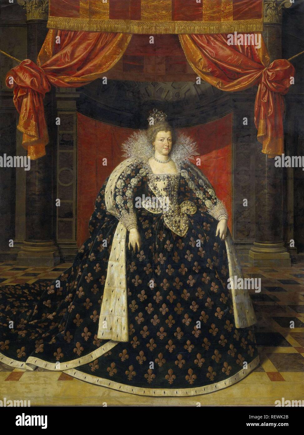 Marie de Medicis, consorte di Enrico IV Re di Francia. Dating: 1590 - 1620. Misurazioni: h 285 cm × W 218 cm; d 9 cm. Museo: Rijksmuseum Amsterdam. Autore: Frans Pourbus (II) (officina di). Pourbus Frans (II) ,. Foto Stock