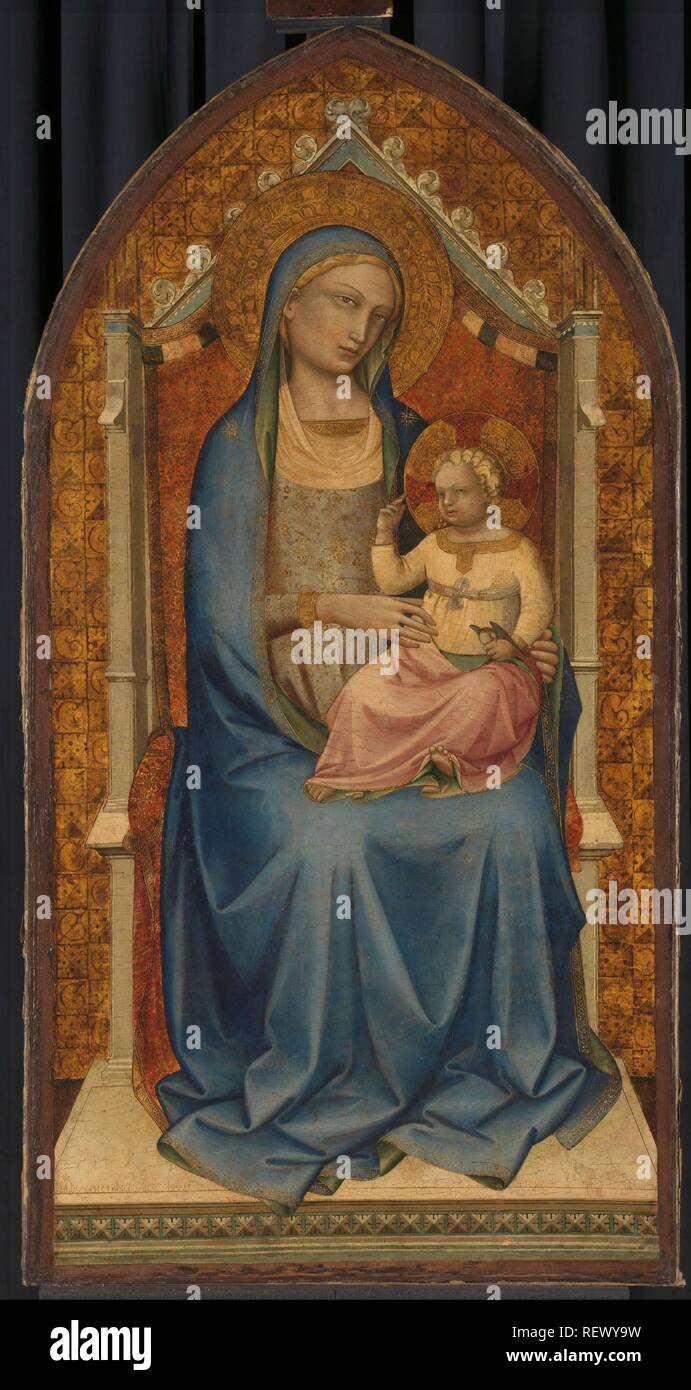Madonna e Bambino. Dating: 1381 - 1410. Misurazioni: h 150,5 cm × W 78,5 cm; d 5.5 cm. Museo: Rijksmuseum Amsterdam. Autore: Lorenzo Monaco (scuola di). Foto Stock