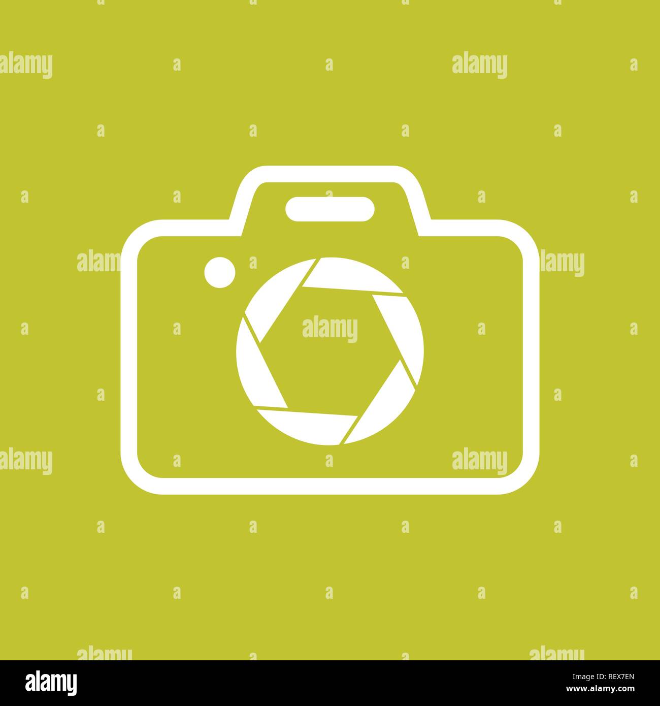 Forma della fotocamera con otturatore simbolo sfondo colorato Vector Graphic Logo Design Illustrazione Vettoriale