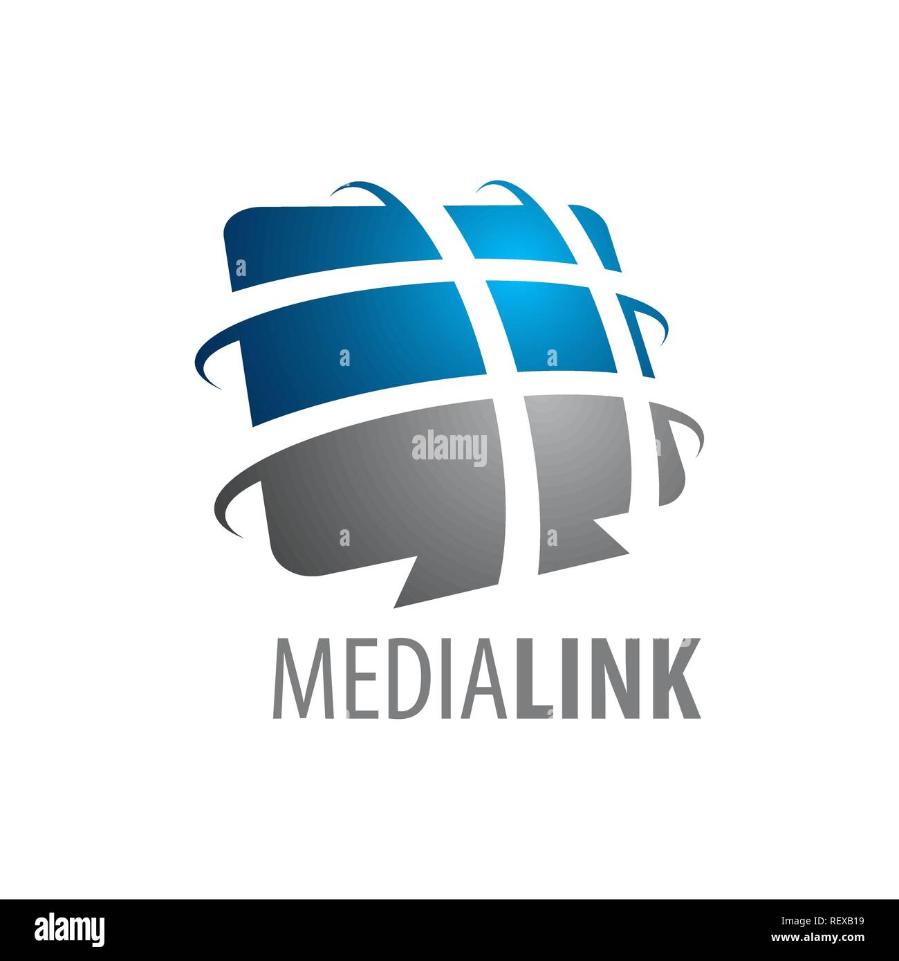 Abstract media logo link concept design. Simbolo grafico elemento di modello di vettore Illustrazione Vettoriale