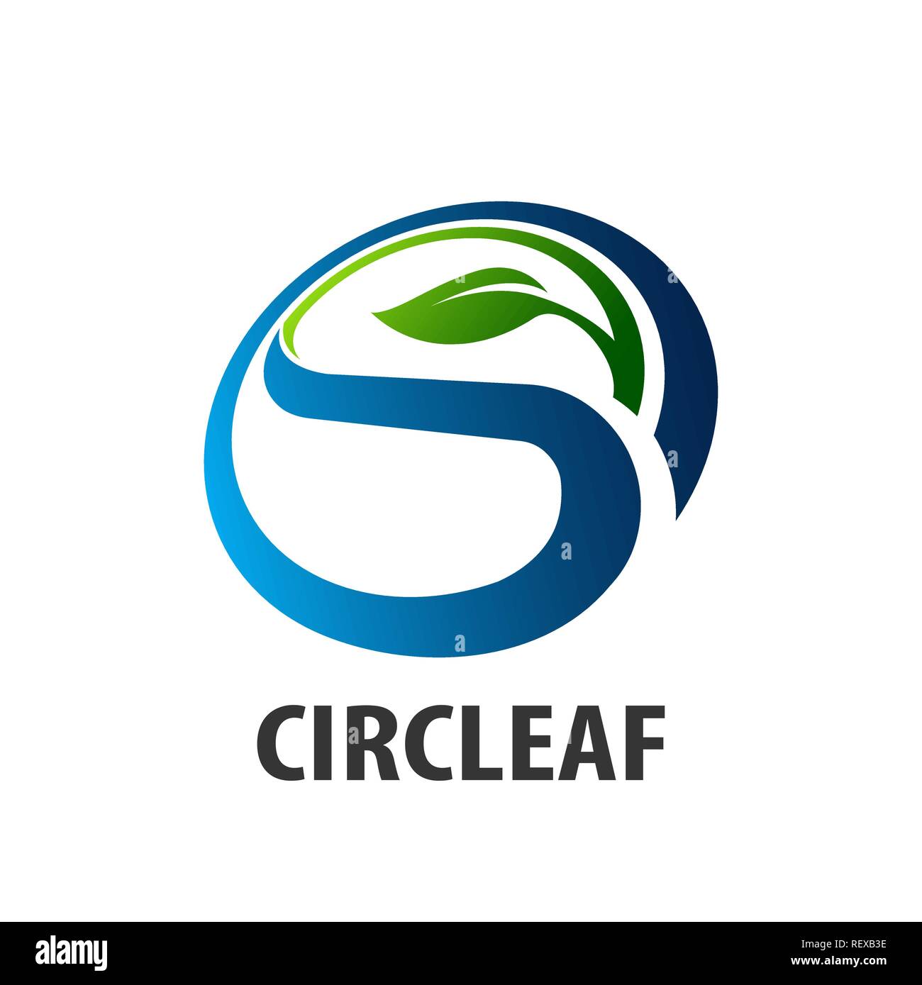 Cerchio logo foglia concept design. Lettera iniziale S simbolo modello di grafica vettoriale elemento Illustrazione Vettoriale