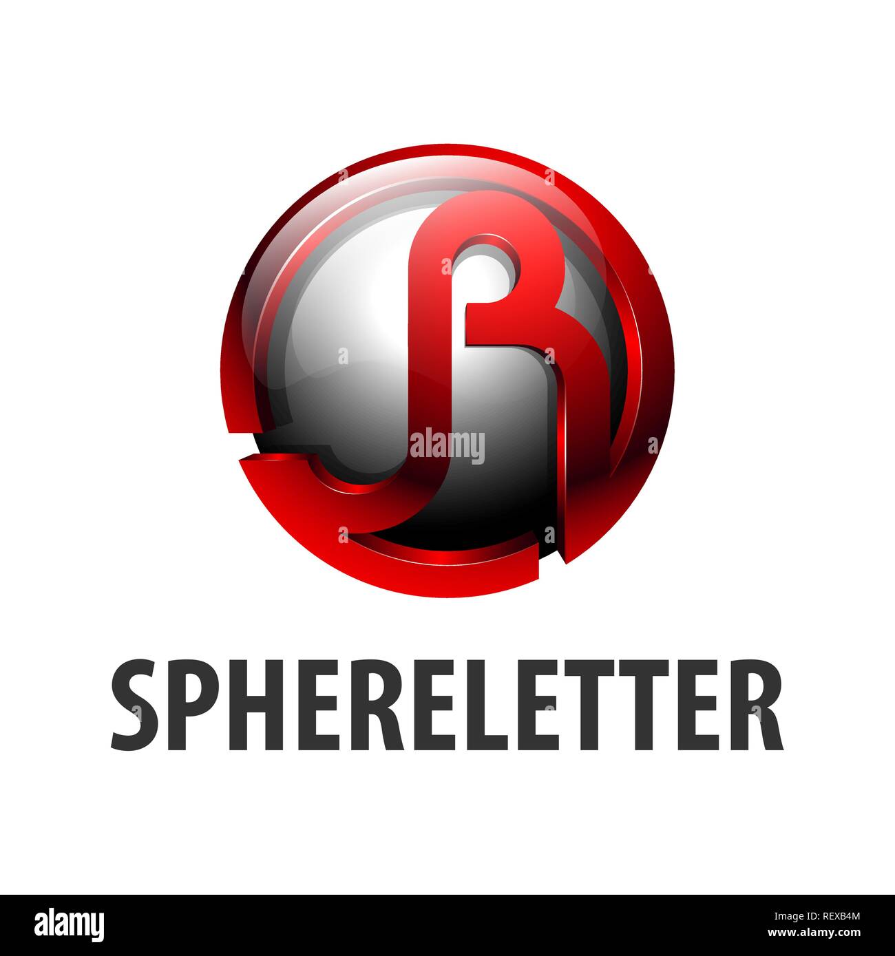 Cerchio di sfera lettera iniziale del logo JR concept design. Simbolo grafico elemento di modello di vettore Illustrazione Vettoriale