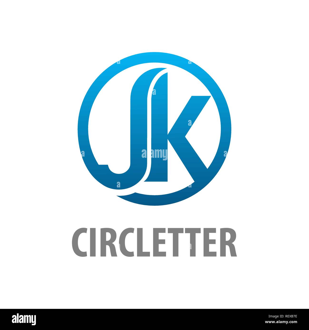 Cerchio lettera iniziale JK logo concept design. Simbolo grafico elemento di modello di vettore Illustrazione Vettoriale