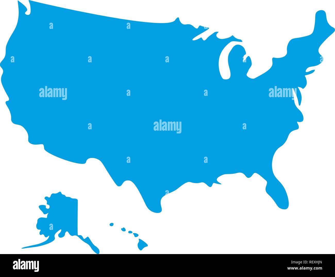 Mappa di Stati Uniti d'America. Silhouette mappa degli Stati Uniti d'America illustrazione vettoriale Illustrazione Vettoriale