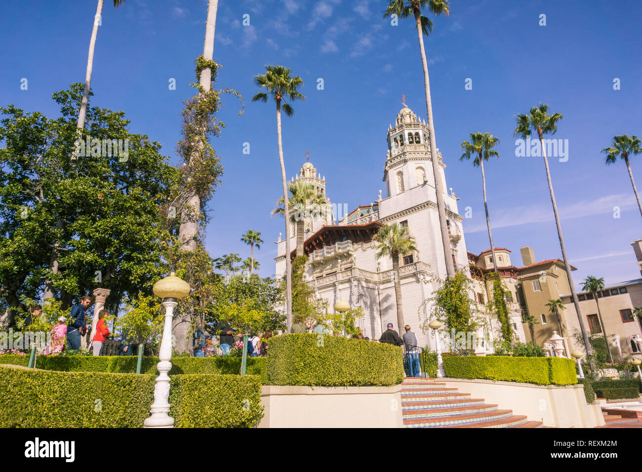 Dicembre 23, 2017 San Simeon / CA / USA - La Casa Grande è il principale edificio del castello Hearst Foto Stock