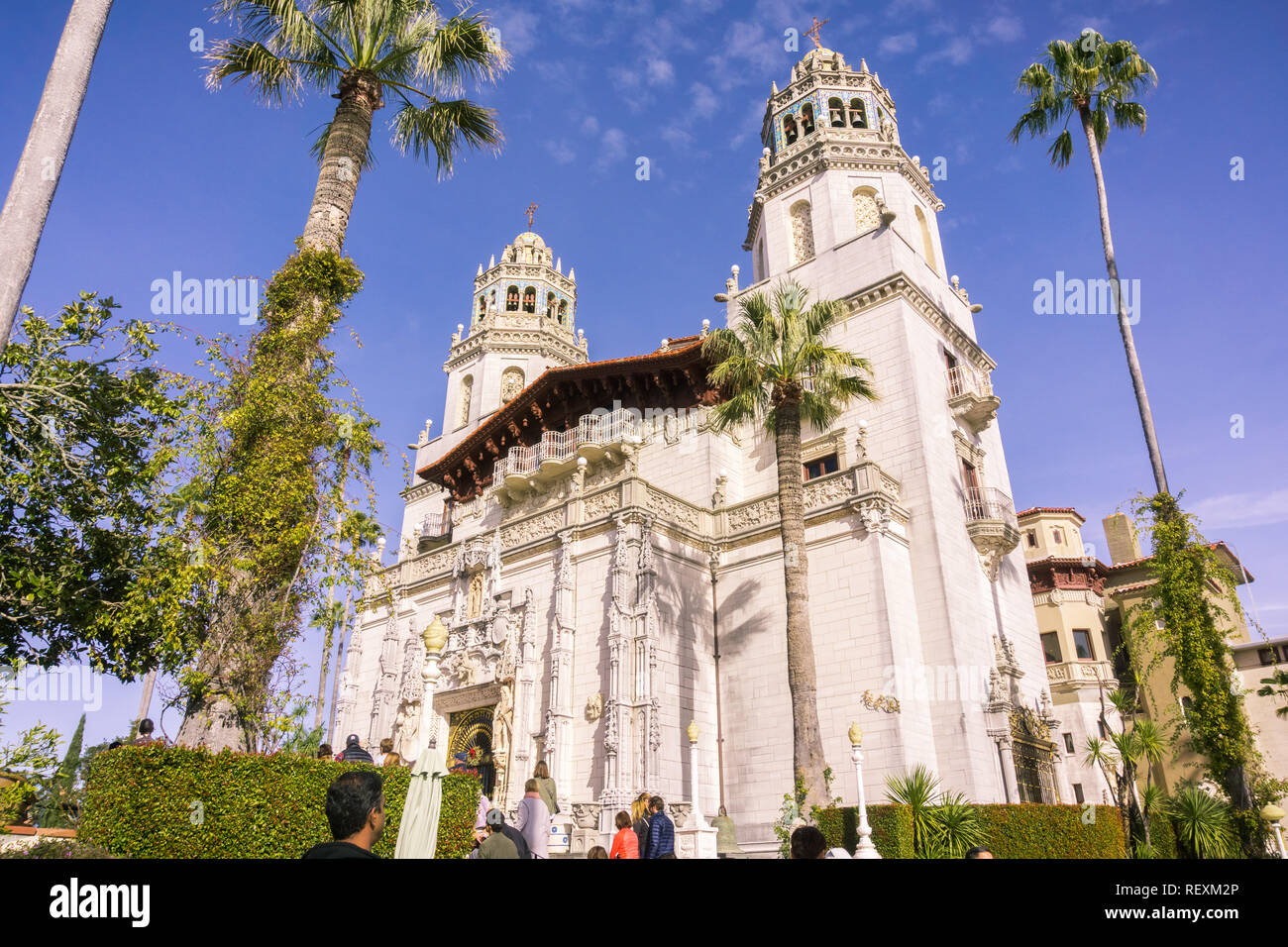 Dicembre 23, 2017 San Simeon / CA / USA - La Casa Grande è il principale edificio del castello Hearst Foto Stock