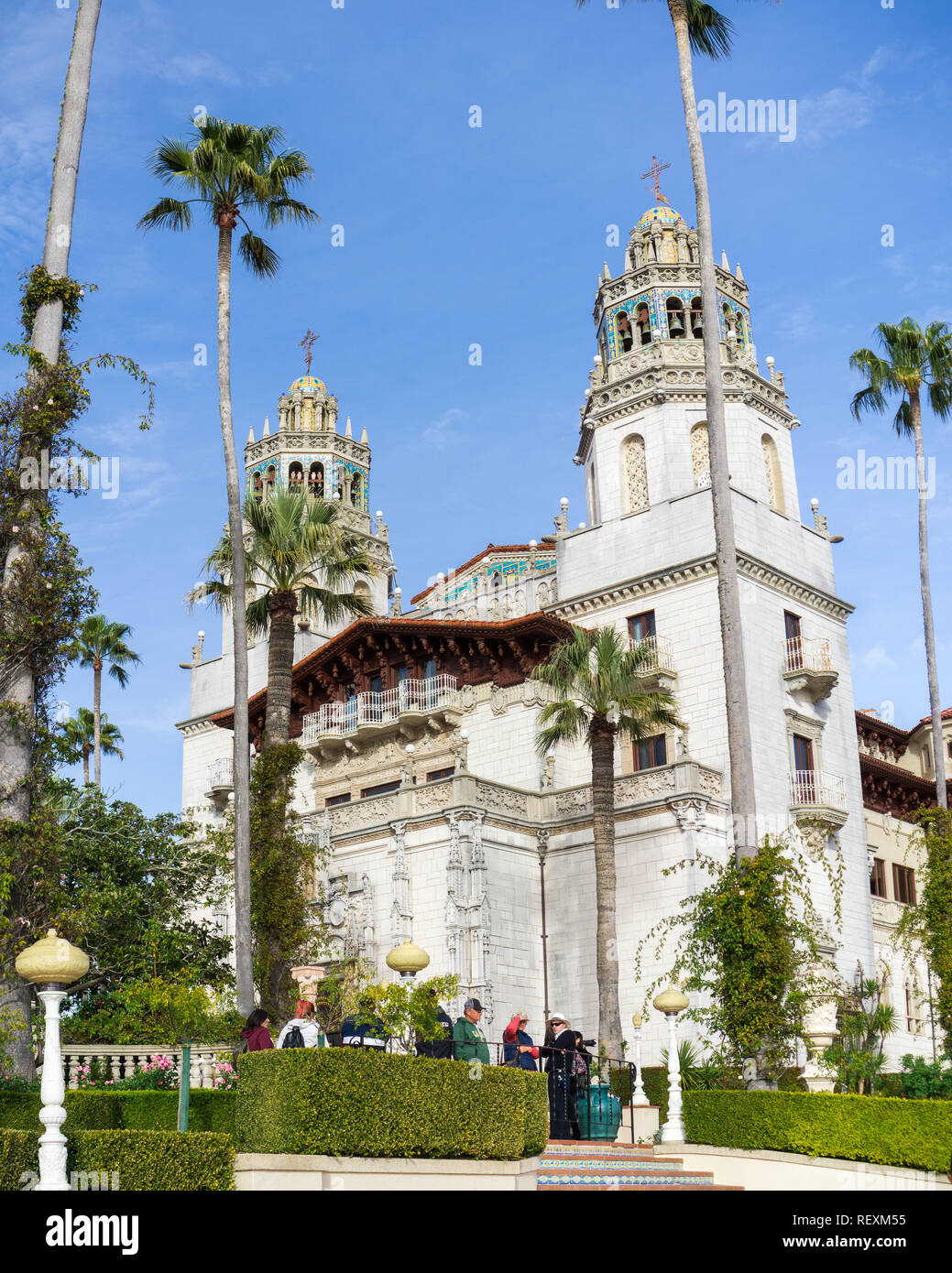 Dicembre 23, 2017 San Simeon / CA / USA - La Casa Grande è il principale edificio del castello Hearst Foto Stock